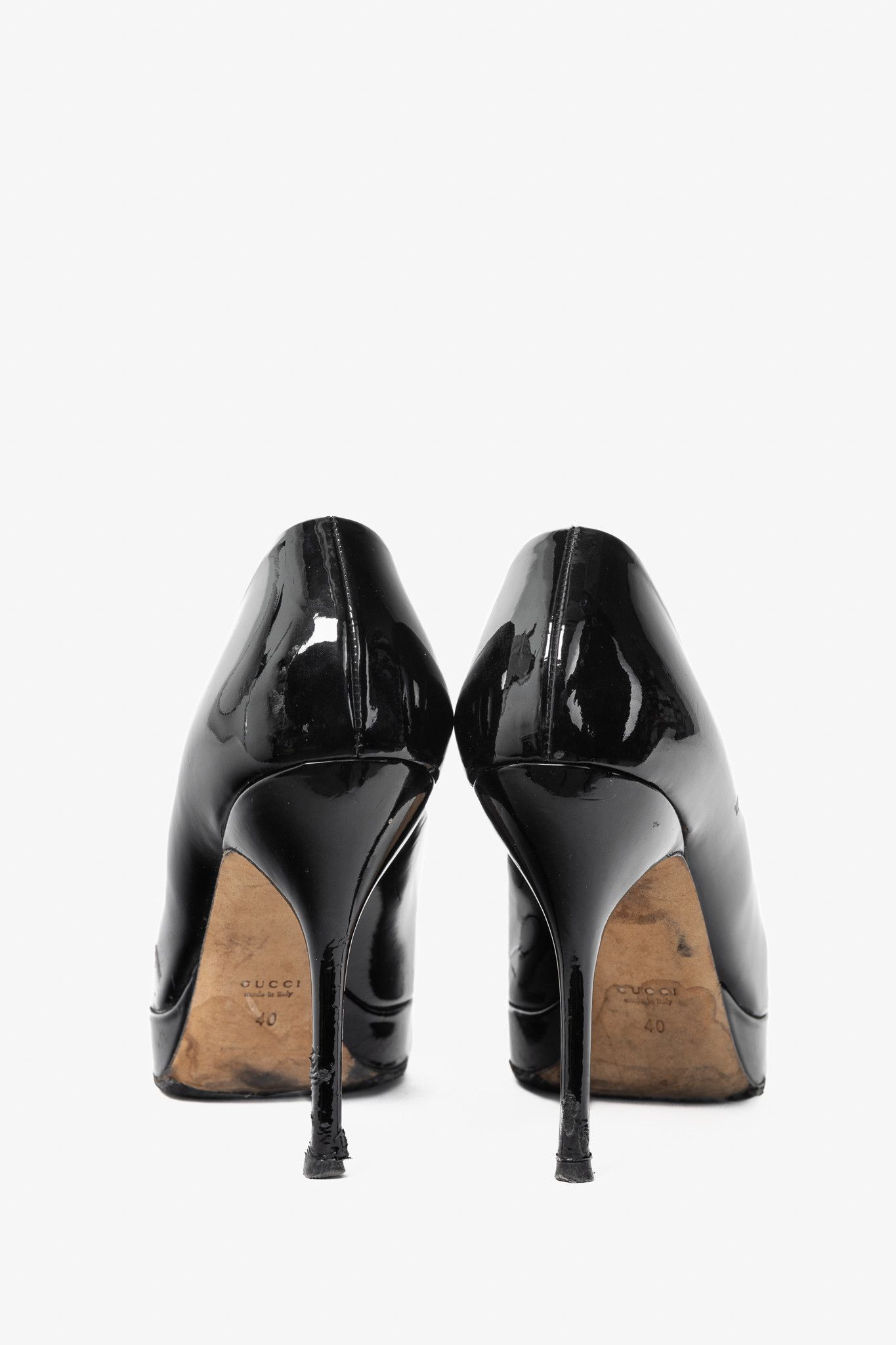 Gucci Gucci Black Patent-Leather Platform Pumps Size US 9.5 / IT 39.5 - 3 Thumbnail