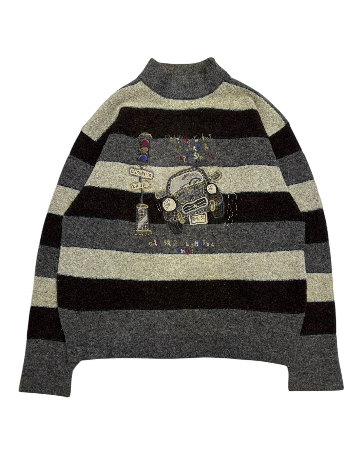 Kapital × Otto Vintage Otto Gioia Art Embroidery Wool Sweater Size US M / EU 48-50 / 2 - 3 Thumbnail