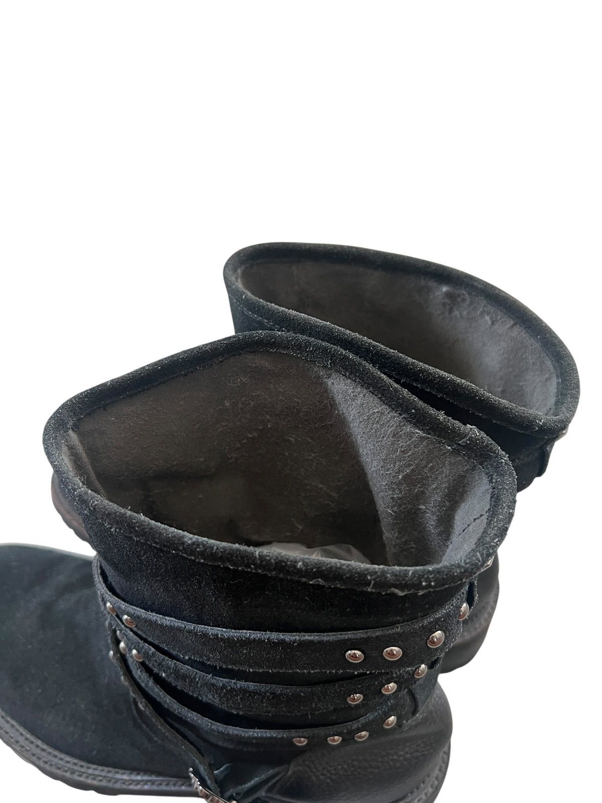 Buffalo Bobs Studded Suede Leather Strap Boots