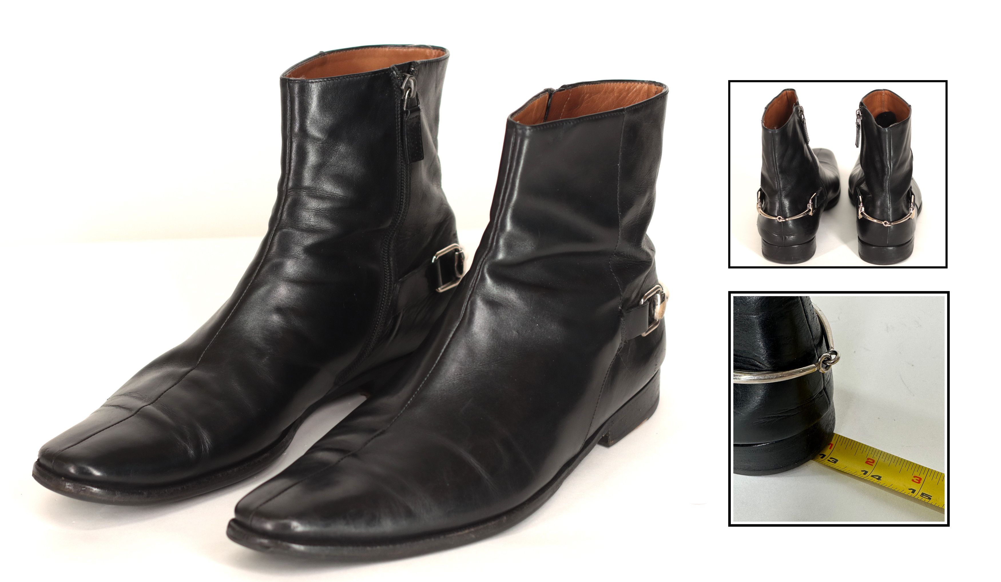 image of Gucci Tom Ford Black Horsebit Chelsea Ankle Boots Us12.5 2, Men's