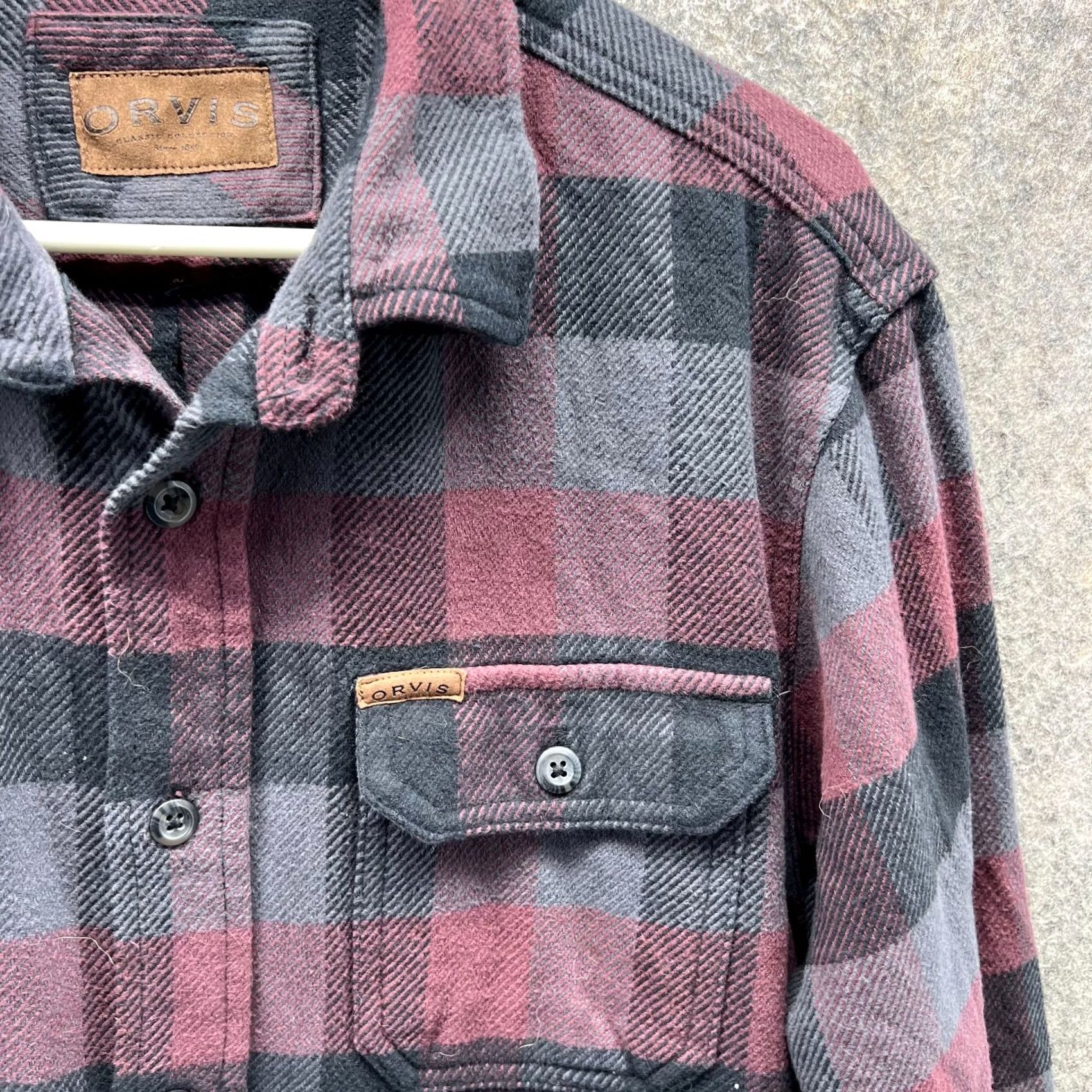Orvis Orvis Shirt Men Medium Purple Button-Down Cotton Flannel Shacket Plaid Winter Size US M / EU 48-50 / 2 - 6 Thumbnail