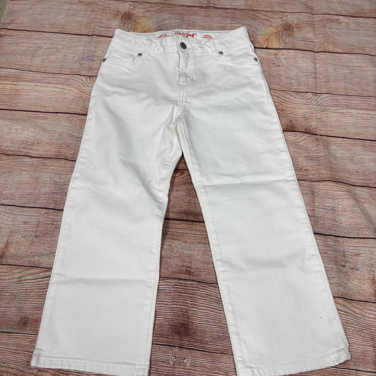 Other Cat & Jack White Wide Leg Stretch Pants Girls 8 Size 24" / US 00 / IT 34 - 1 Thumbnail