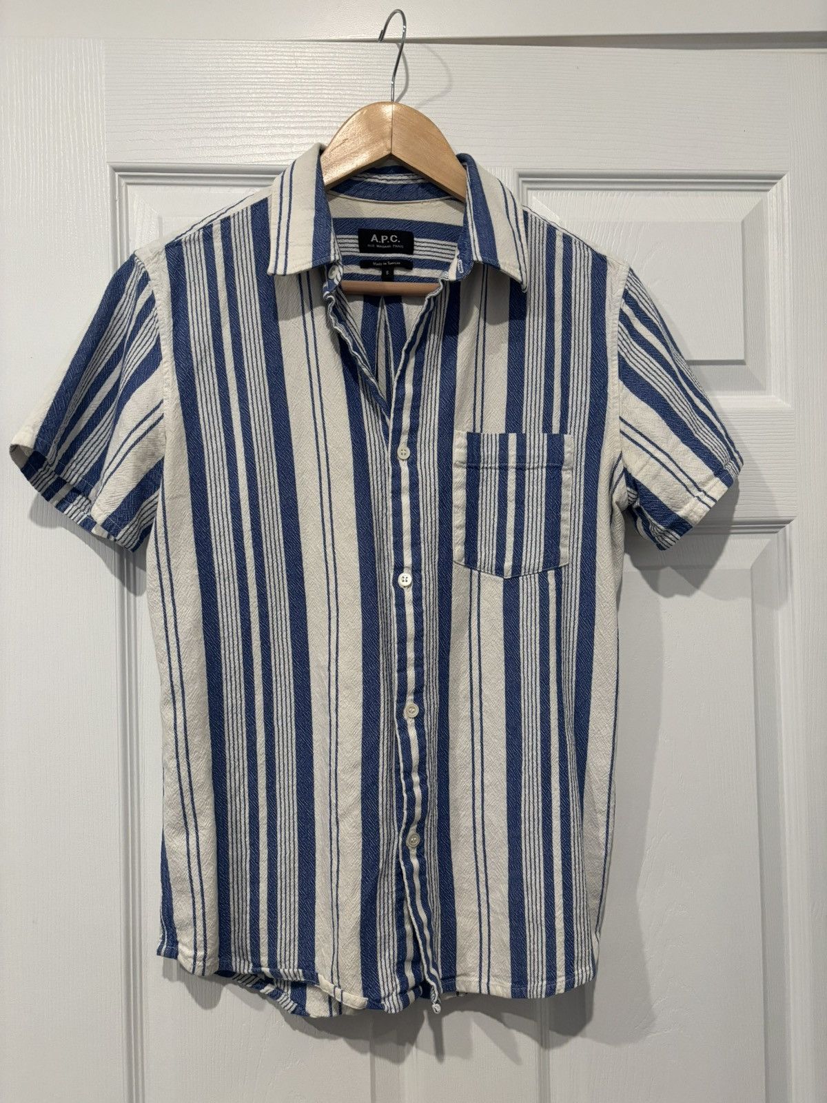 A.P.C. APC Striped Short Sleeve Shirt XS Size US XS / EU 42 / 0 - 1 Thumbnail