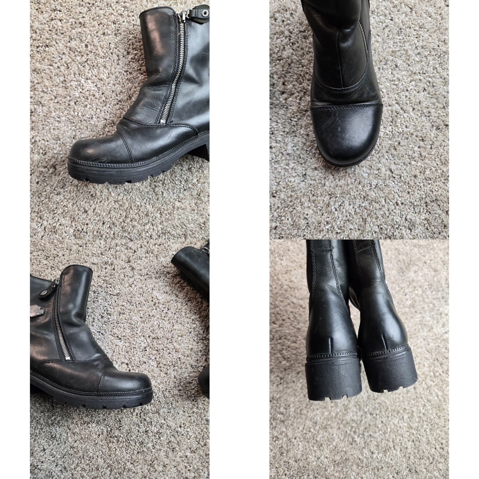 Harley Davidson VINTAGE Harley-Davidson Amherst Leather Riding Boots Women 8.5 Black Leather D84236 Size US 7 / IT 37 - 9 Thumbnail