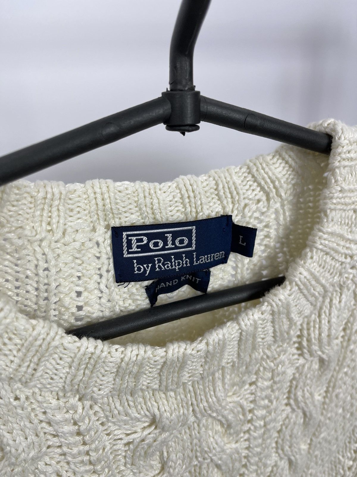 Polo Ralph Lauren Polo Ralph Laurent Sweater Hand Knit Size L Vintage90s Beige Size US L / EU 52-54 / 3 - 3 Thumbnail