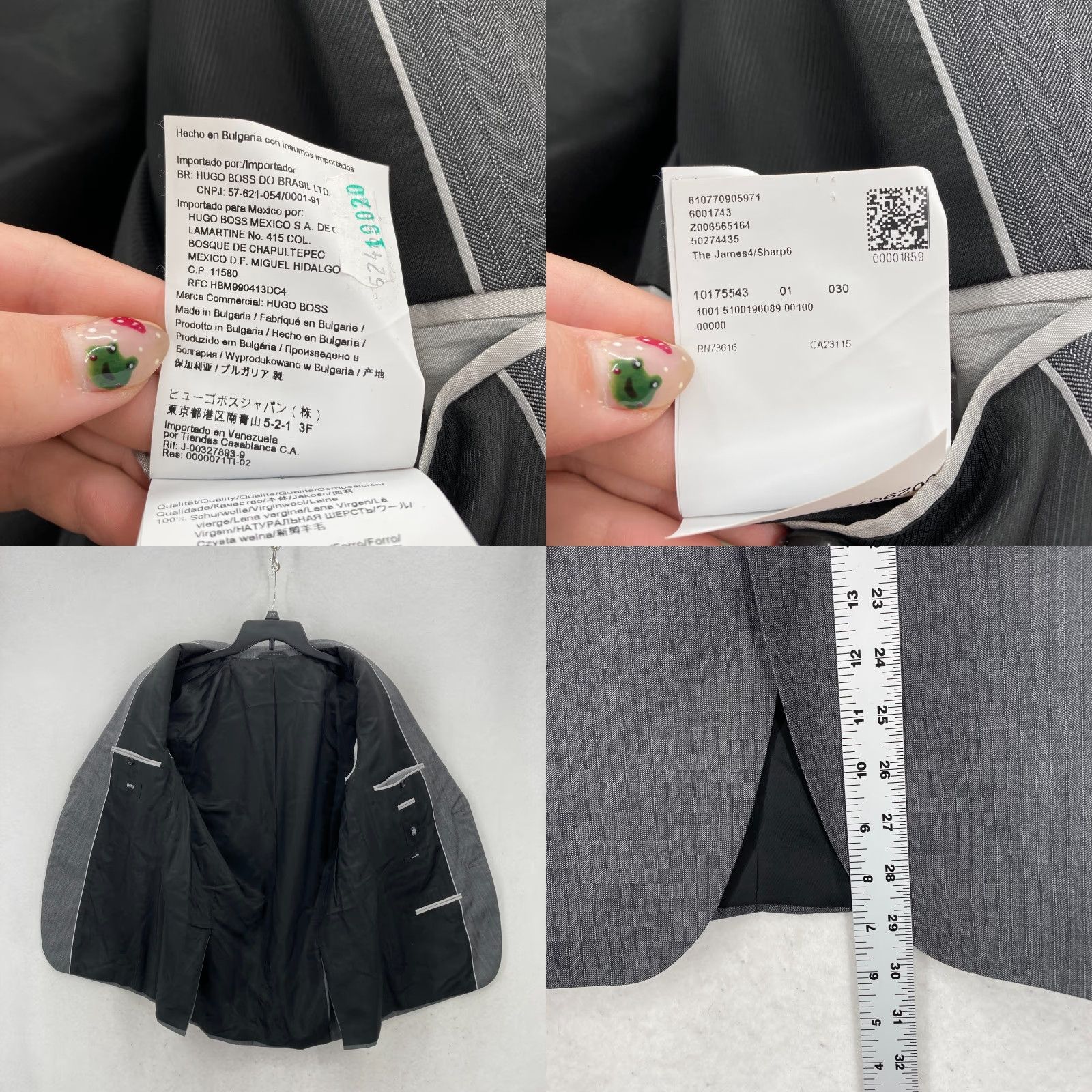 Hugo Boss Hugo Boss Lanificio Tesse Bella Italy Gray Herringbone Blazer 40S 100s Formal Regular Men Blazer Wool Jacket Gray 40 Mens Size 40R - 8 Thumbnail