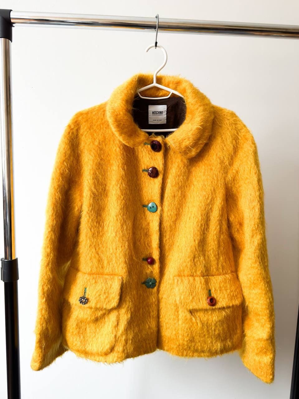 image of Hype x Moschino Amazing Mohair Fuzzy Blazer in Yellow, Women's (Size Medium)