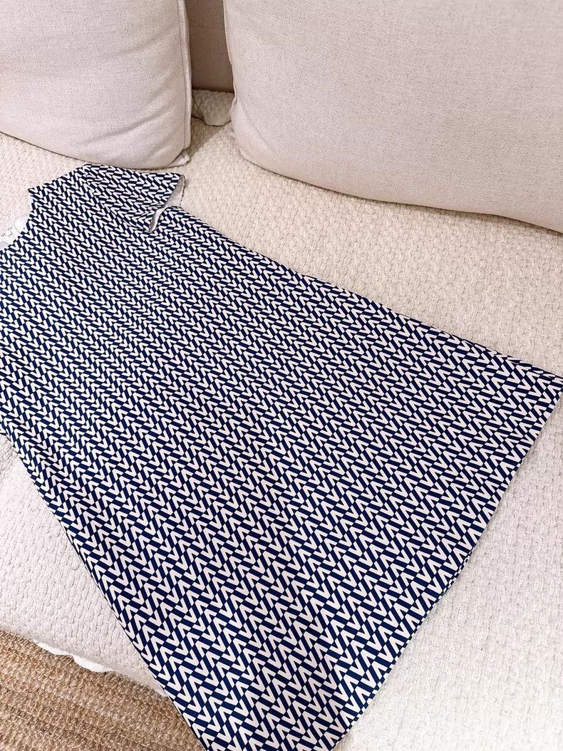 Valentino Valentino Blue and white full logo dress Size M / US 6-8 / IT 42-44 - 3 Thumbnail