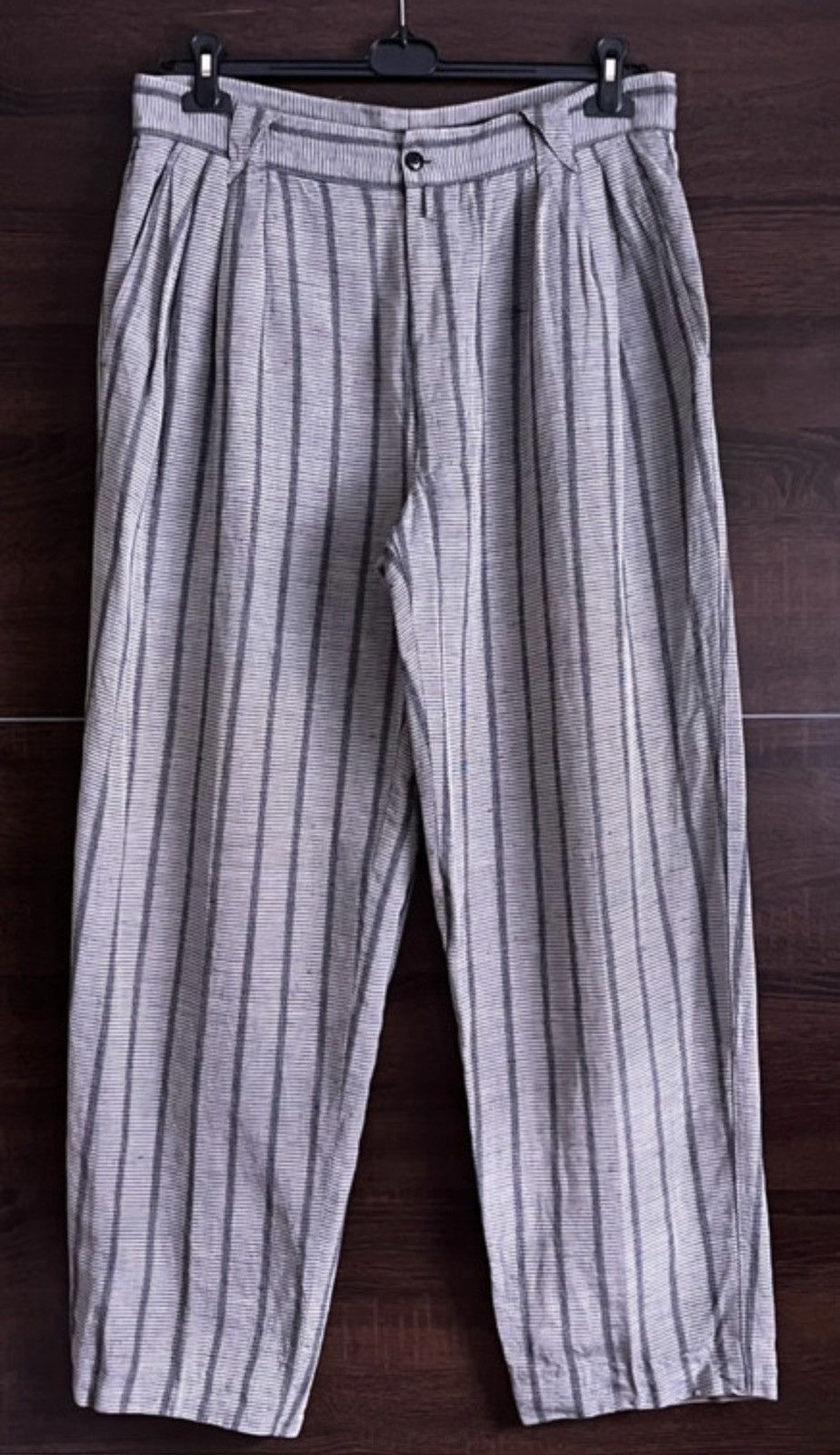 Versace Gianni Versace vintage linen stripped pants hipster rare Size US 34 / EU 50 - 1 Thumbnail