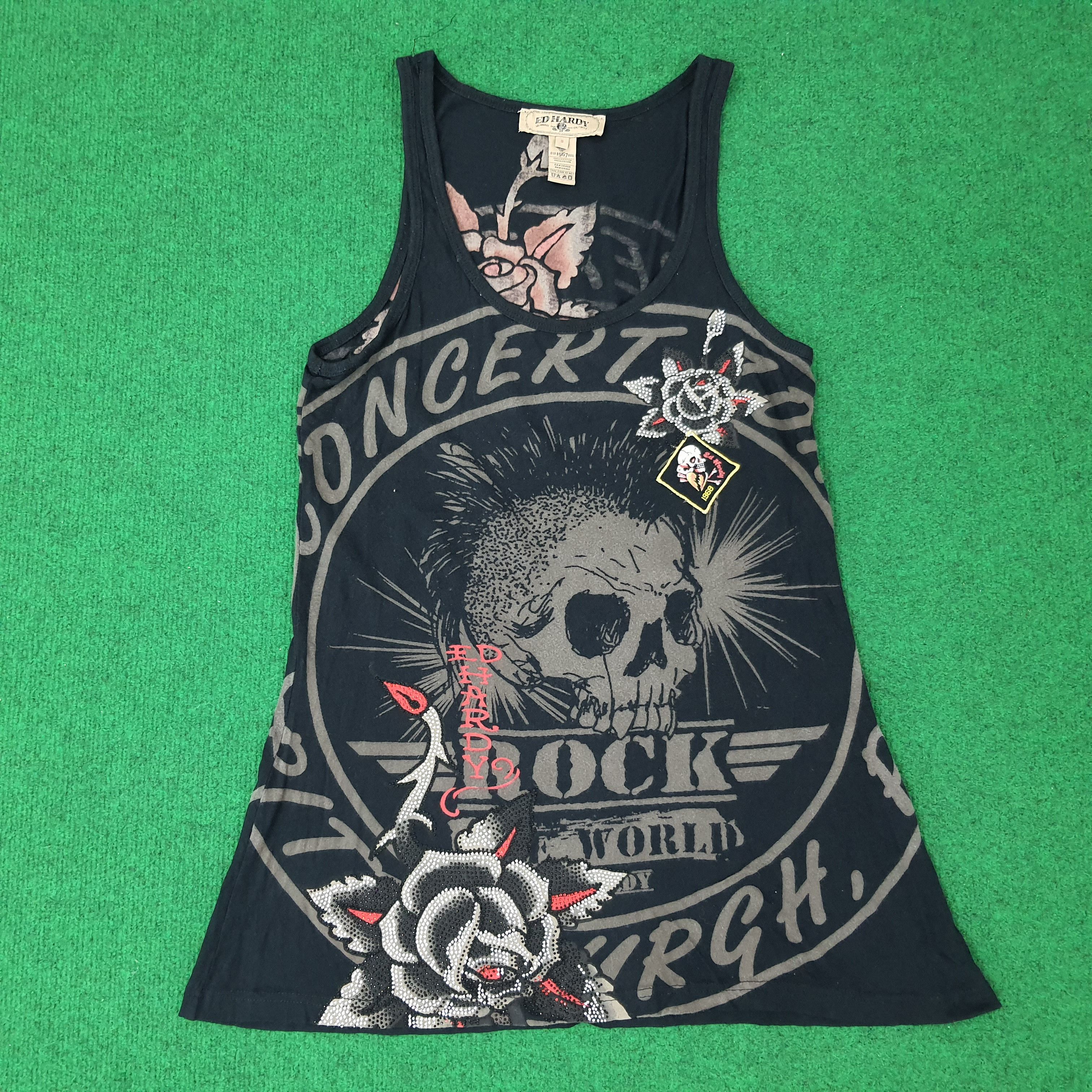 Ed Hardy Vintage Ed Hardy Rock the World Sleeveless Tank Top C249N27 Size US S / EU 44-46 / 1 - 1 Thumbnail