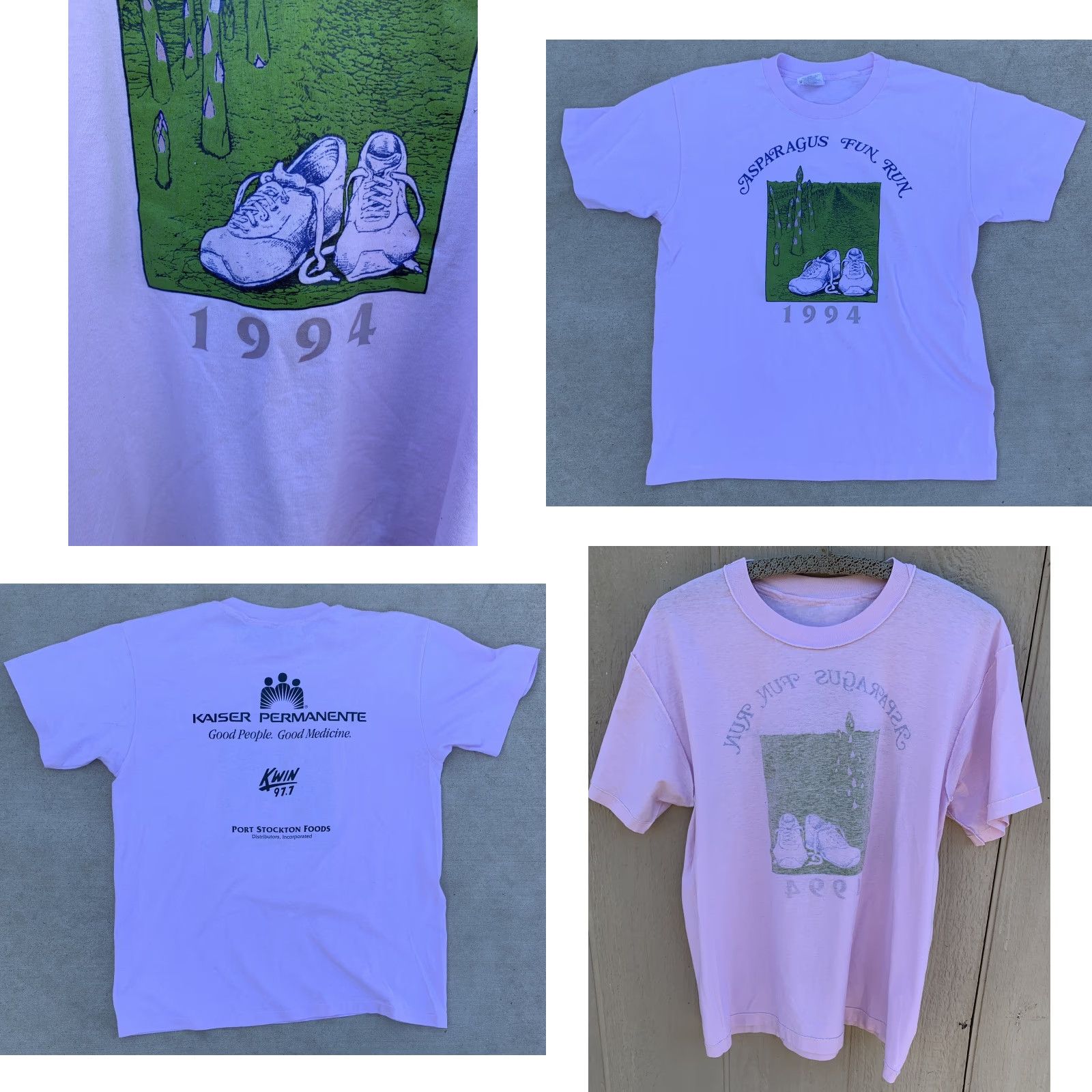Hanes VINTAGE Hanes Asparagus Fun Run 1994 T Shirt Pink L Men Short Sleeve Graphic Tee 1990s Sportswear/Beach Size US L / EU 52-54 / 3 - 9 Thumbnail