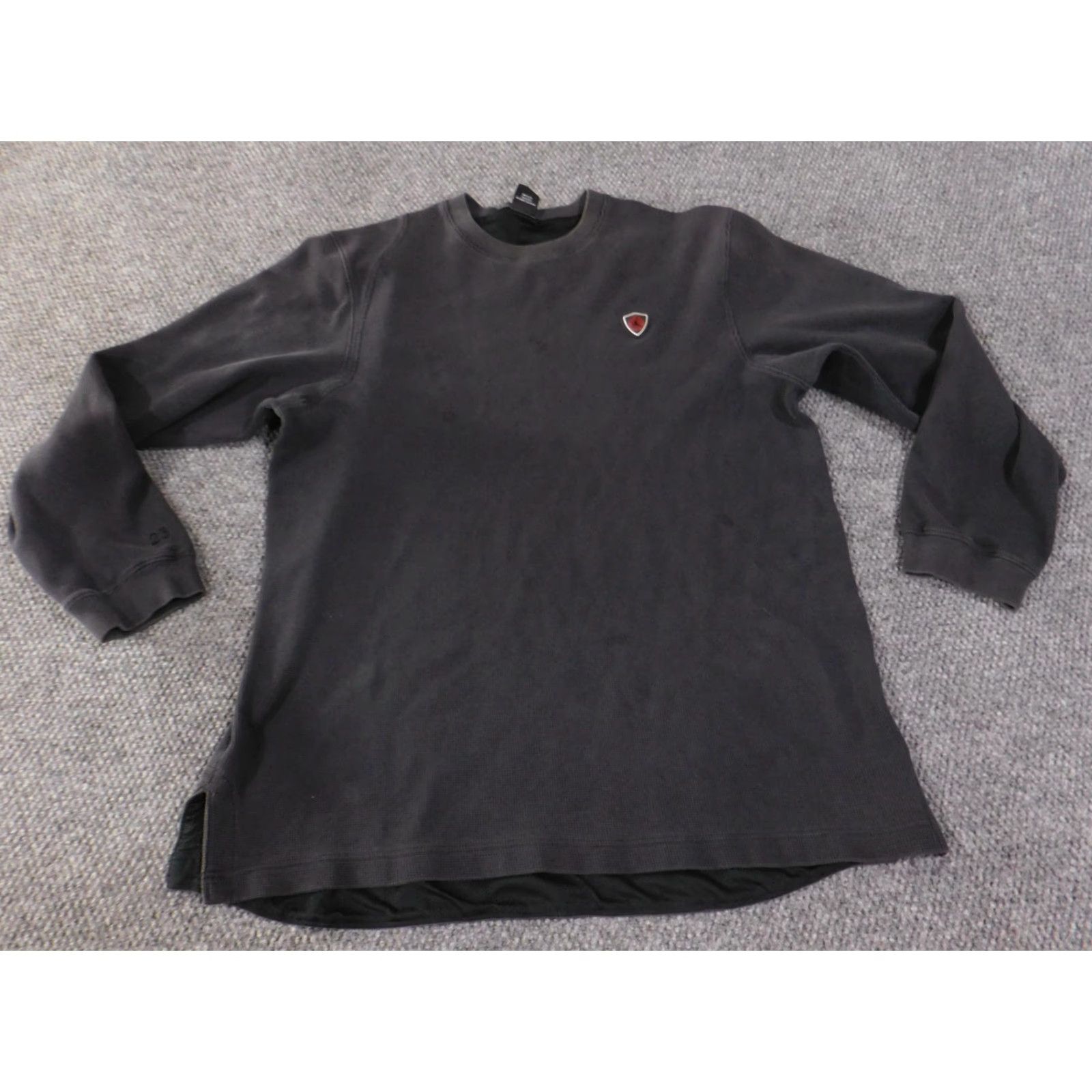 Jordan Brand Nike Jordan Sweatshirt Mens 2XL Crewneck Waffle Thermal Knit Logo Embroidered Jumpman 23 Sleeve Black Charcoal Size US XXL / EU 58 / 5 - 2 Thumbnail