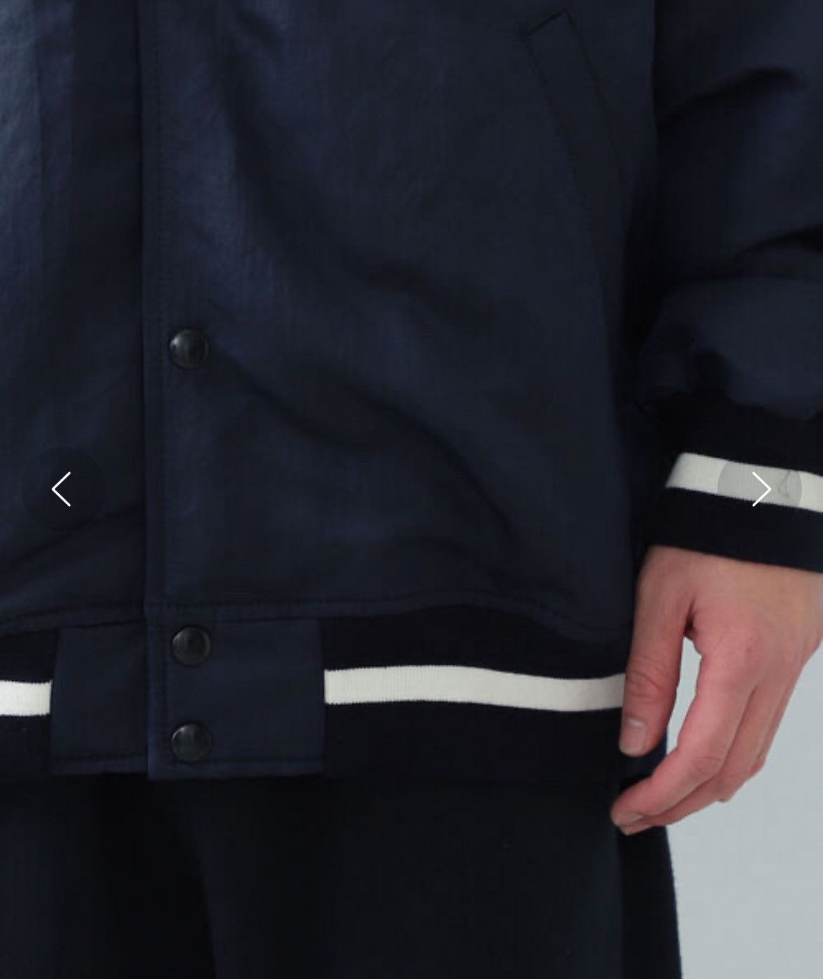 Beams Plus Beams Nylon Satin Award Jacket Navy Size US L / EU 52-54 / 3 - 22 Thumbnail
