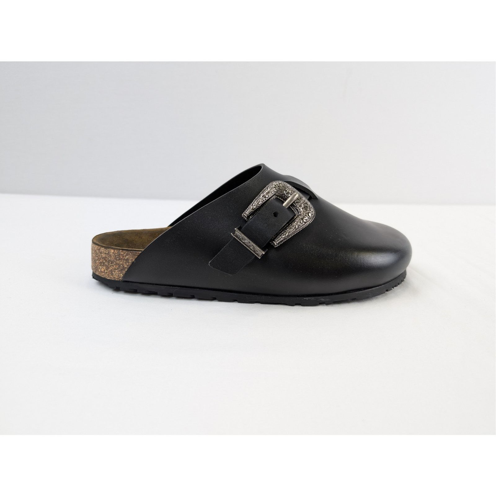 Saint Laurent Paris o1rshd1 Silver Buc San Holster Slipper Sandal in Nero Size US 10 / EU 43 - 5 Thumbnail