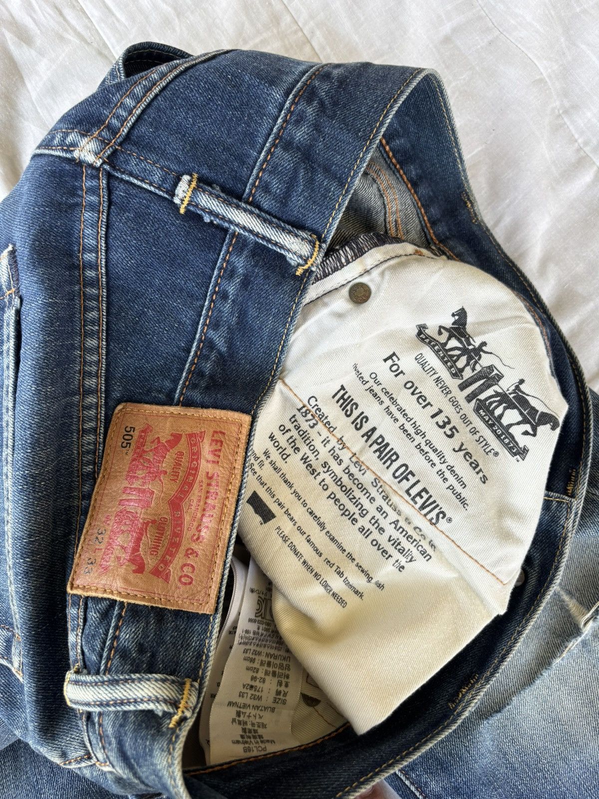 If Six Was Nine Vintage Levis 505 Distressed Denim Jeans Size US 32 / EU 48 - 11 Thumbnail