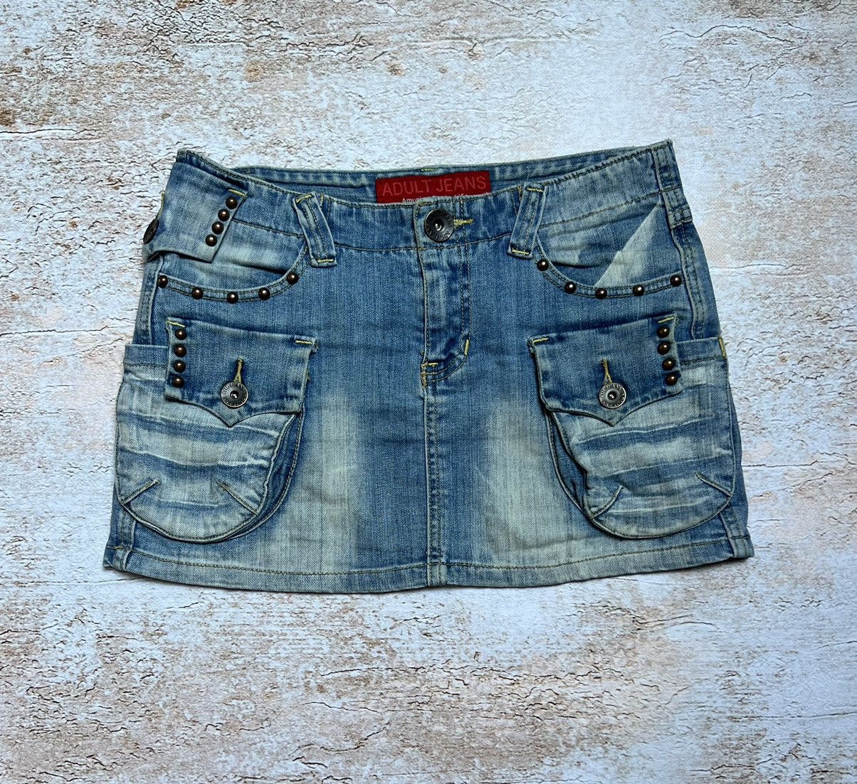 Japanese Brand Vintage cargo denim mini skirt Size 28" / US 6 / IT 42 - 1 Thumbnail
