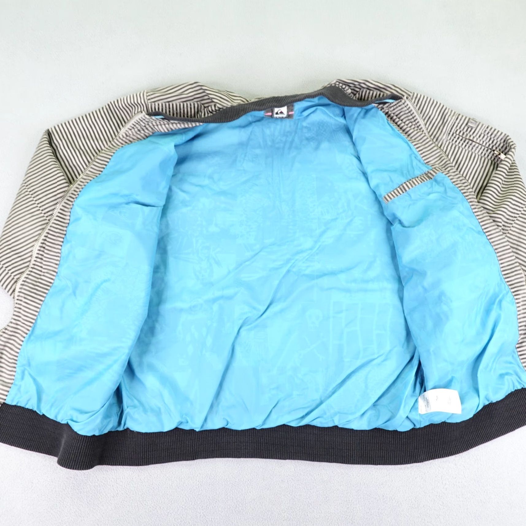 Quiksilver Quiksilver Bomber Jacket Mens XL Black White Stripes Full Zip Windbreaker Skateboarding Style Outdoor Size US XL / EU 56 / 4 - 6 Thumbnail