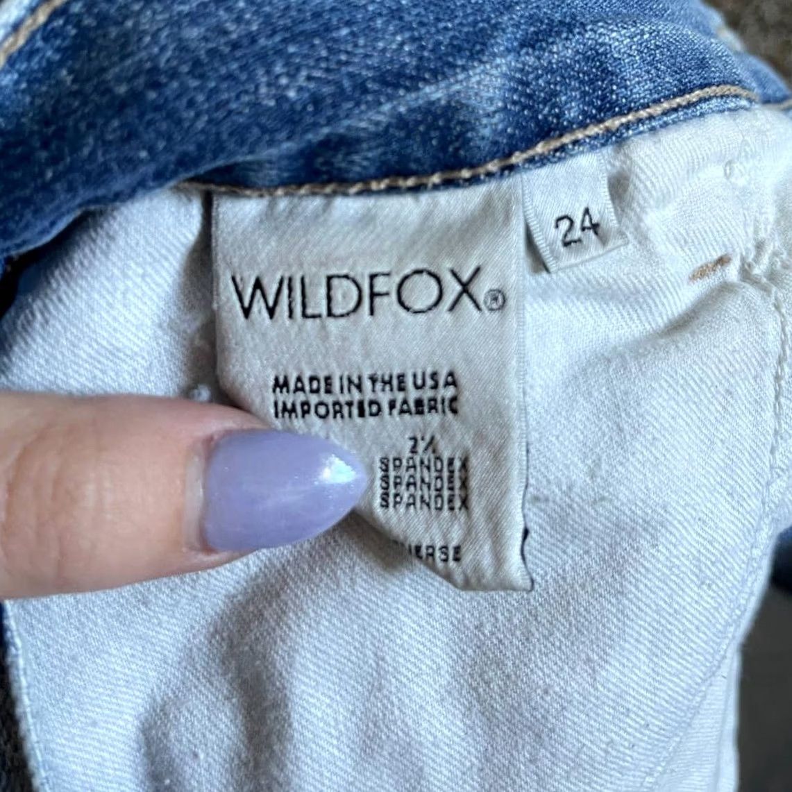 Fox Racing VINTAGE Wildfox Light Wash Cutoff Fray Shorts 24 Waist Women's Shorts 24 Blue Size 42" / US 20 - 2 Thumbnail