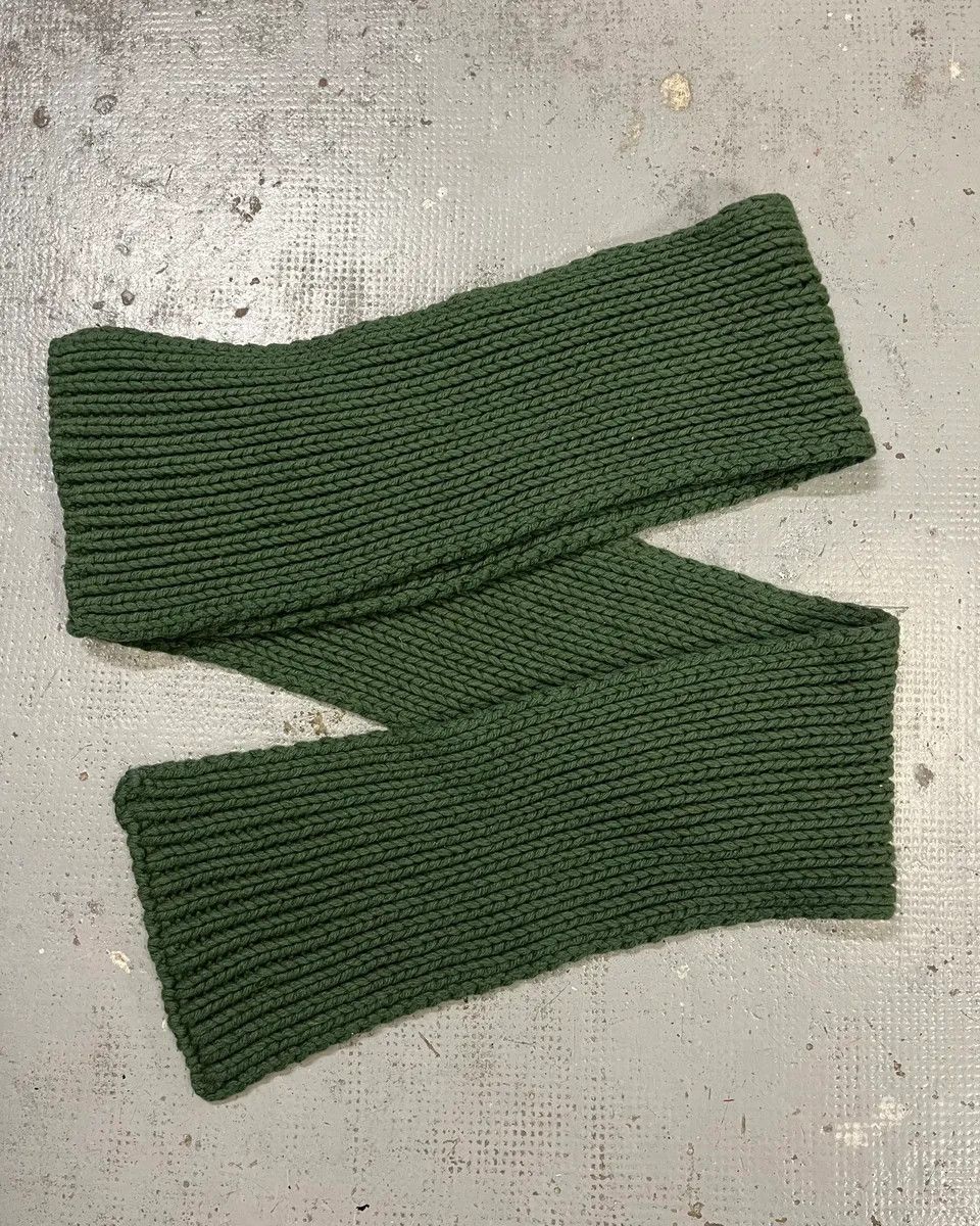 Dries Van Noten Dries Van Noten Forest Green Waffled Wool Premium Scarf Size ONE SIZE - 1 Thumbnail