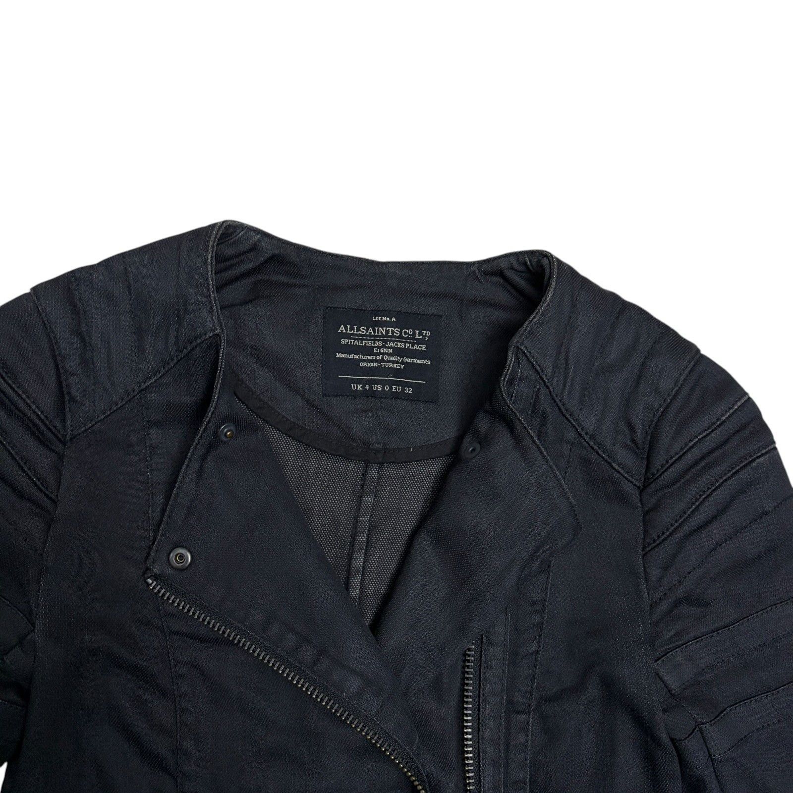 Allsaints All Saints Denim Jean Jacket Cropped Moto Coat Womens 0 Size XS / US 0-2 / IT 36-38 - 3 Thumbnail