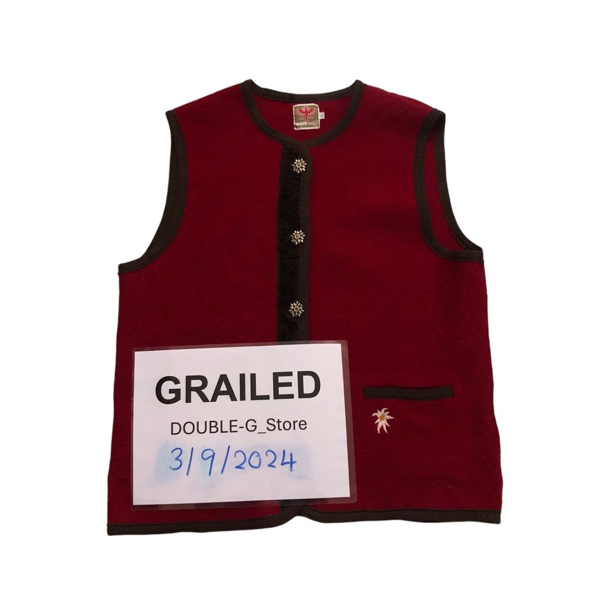 Vintage 📌VINTAGE WOOL VEST JACKET WALK WINKLER ITALY Size US XL / EU 56 / 4 - 1 Thumbnail