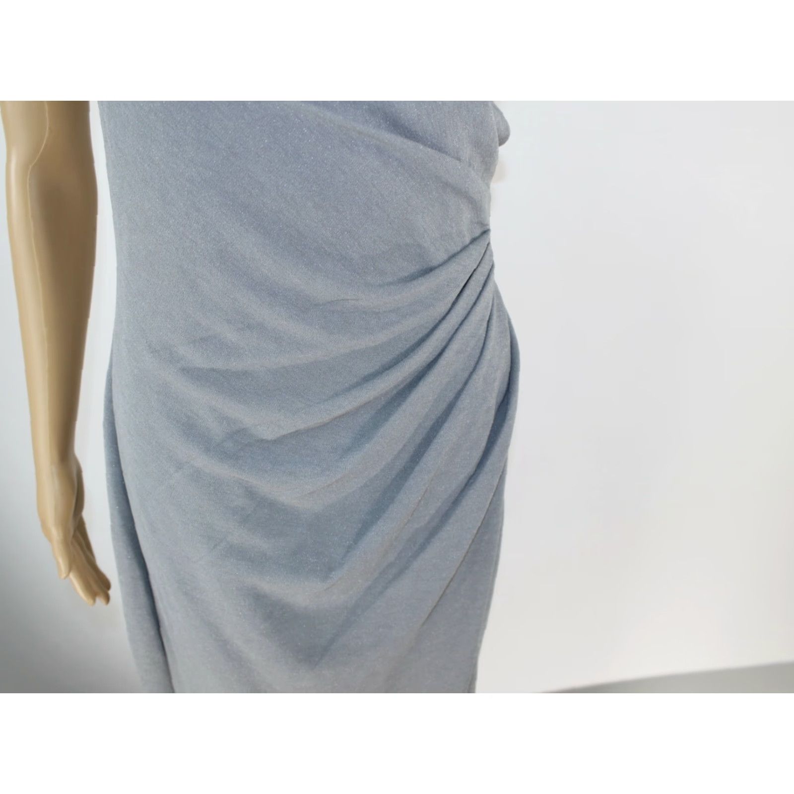 Vintage Fazadess Womens One Shoulder Ruched Maxi Dress Gray Large L NWT Party Dress Evening Size Dress Maxi Night Size L / US 10 / IT 46 - 3 Thumbnail