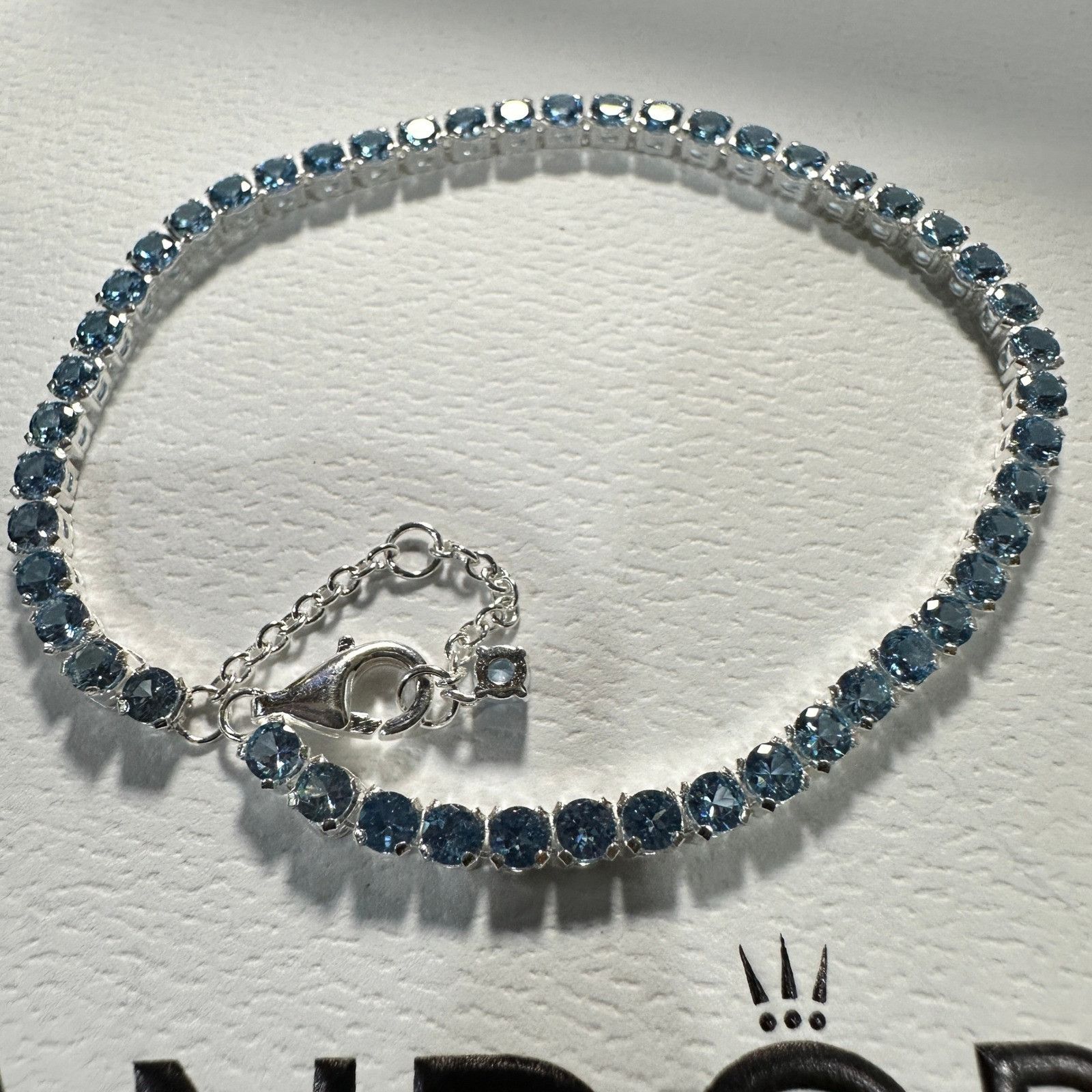 pandora Authentic Pandora, SZ 20CM, Silver Blue Crystal Tennis Brace Size ONE SIZE - 1 Thumbnail