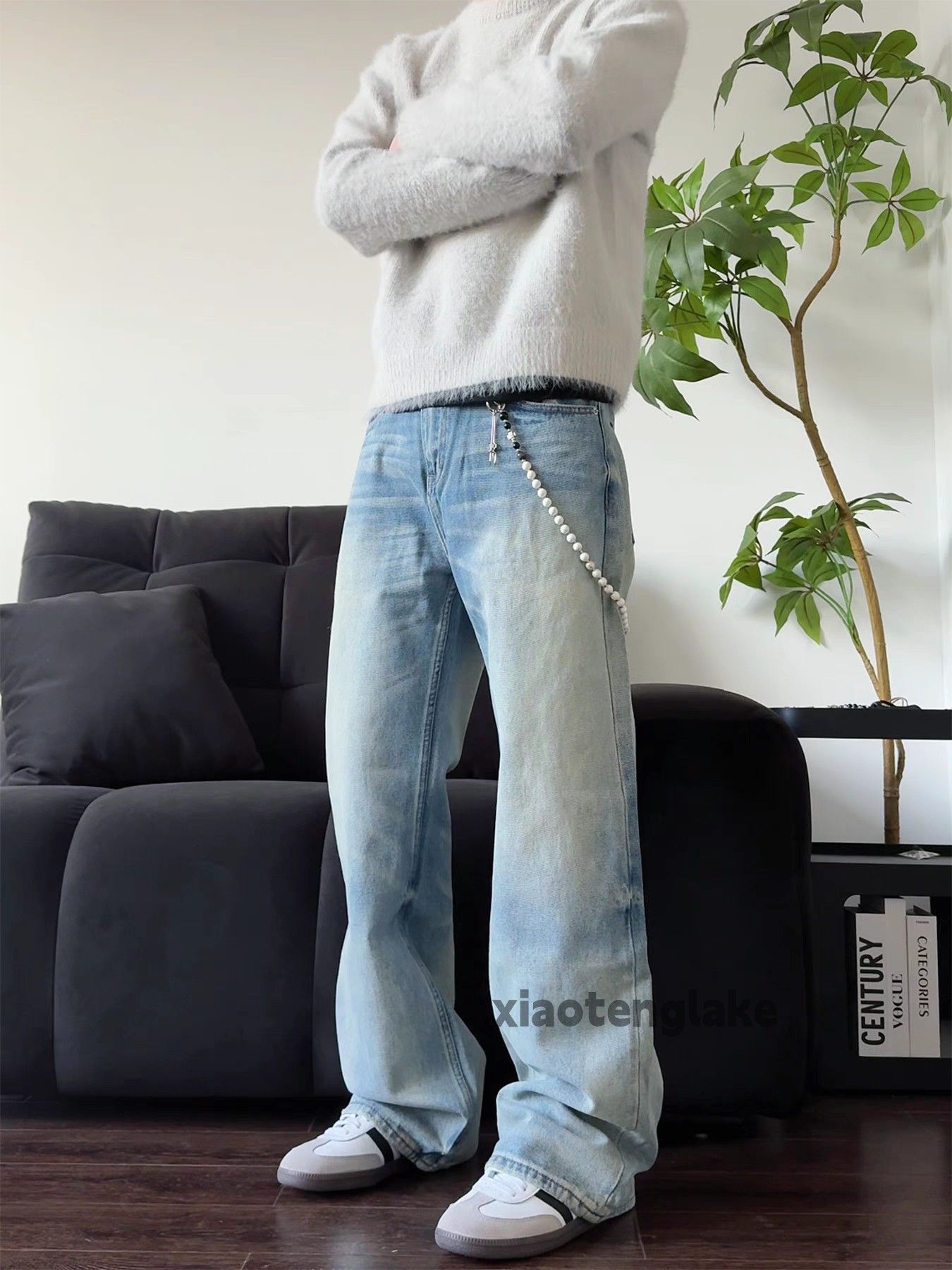 Jean × Vintage Unisex washed faded cleanfit skate hiphop baggy jeans Size US 30 / EU 46 - 6 Thumbnail