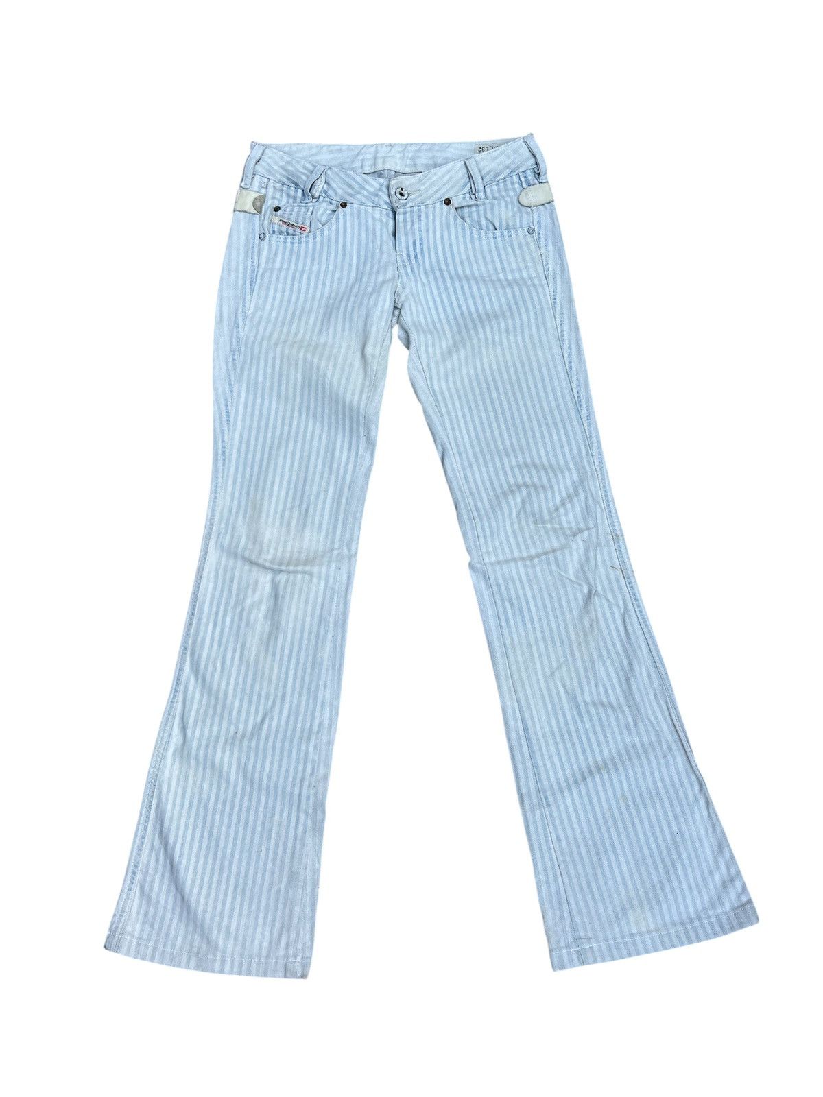 DIESEL Striped Flare Jeans Y2K Aesthetic W26