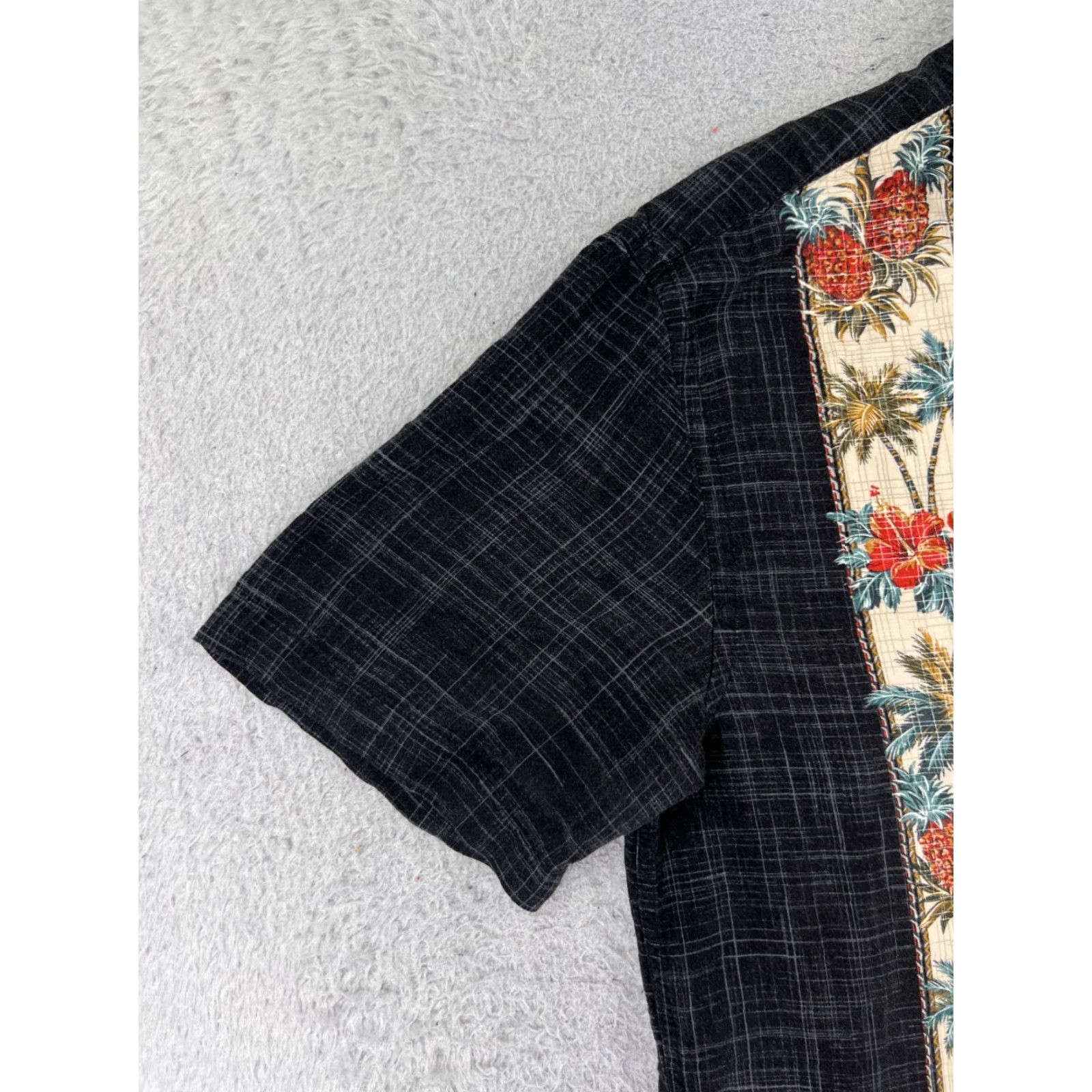 Vintage VINTAGE Island Shores Shirt Mens Medium Black Beige Floral Pineapple Palm Bowling Hawaii Size US M / EU 48-50 / 2 - 3 Thumbnail