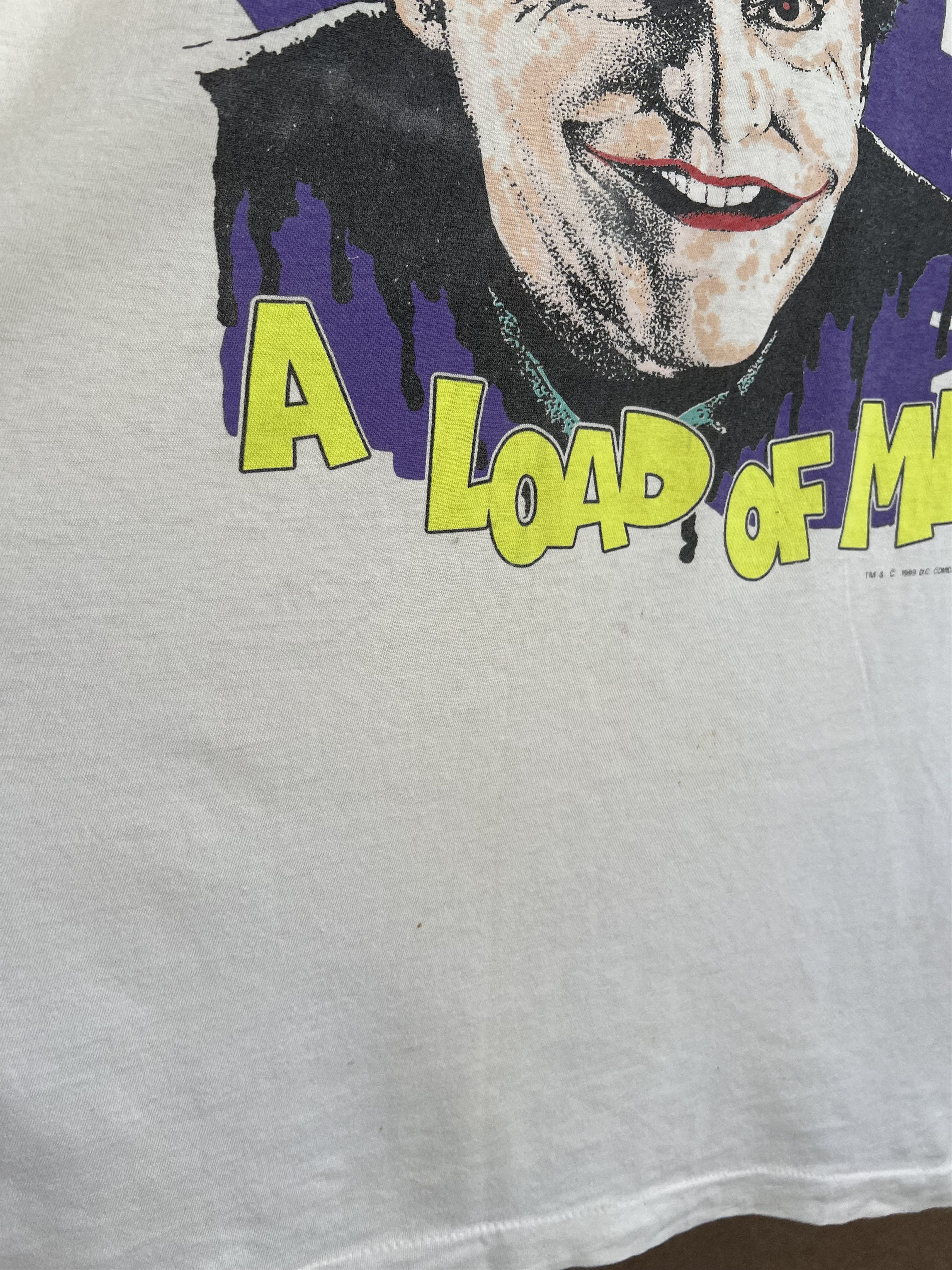 DC Comics Vintage 1989 Joker Jack Nicholson Batman Movie White T-shirt Size US XL / EU 56 / 4 - 10 Thumbnail