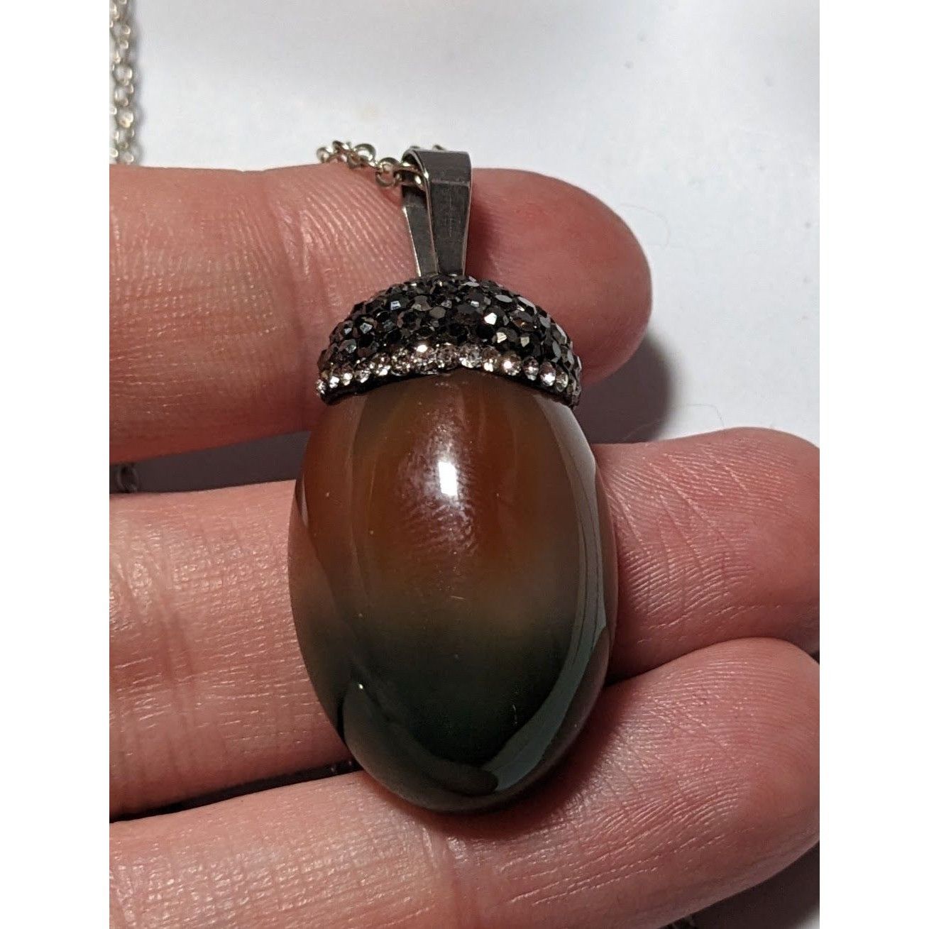 Other Orange And Green Rhinestone Capped Gemstone Necklace Size ONE SIZE - 9 Thumbnail