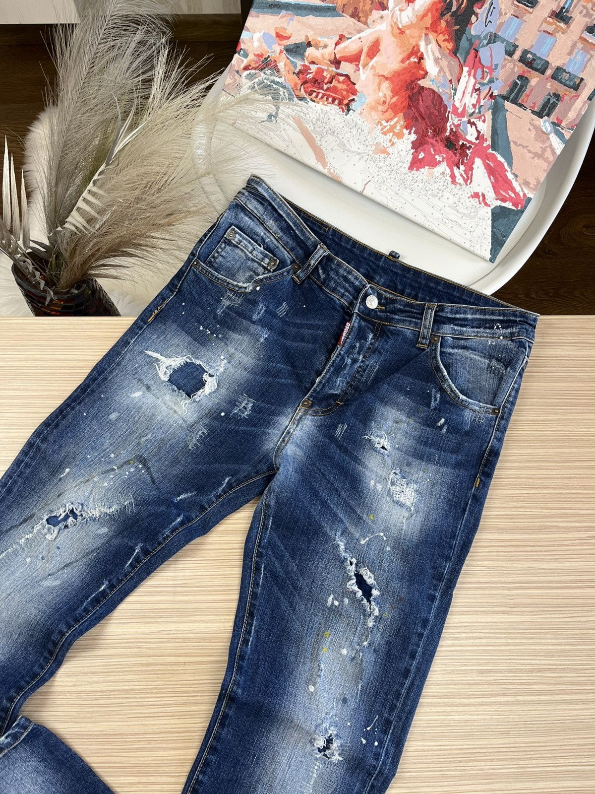 Dsquared2 Dsquared2 Jeans Blue Distressed Denim Slim Fit Jeans Size 46 Size US 30 / EU 46 - 2 Thumbnail