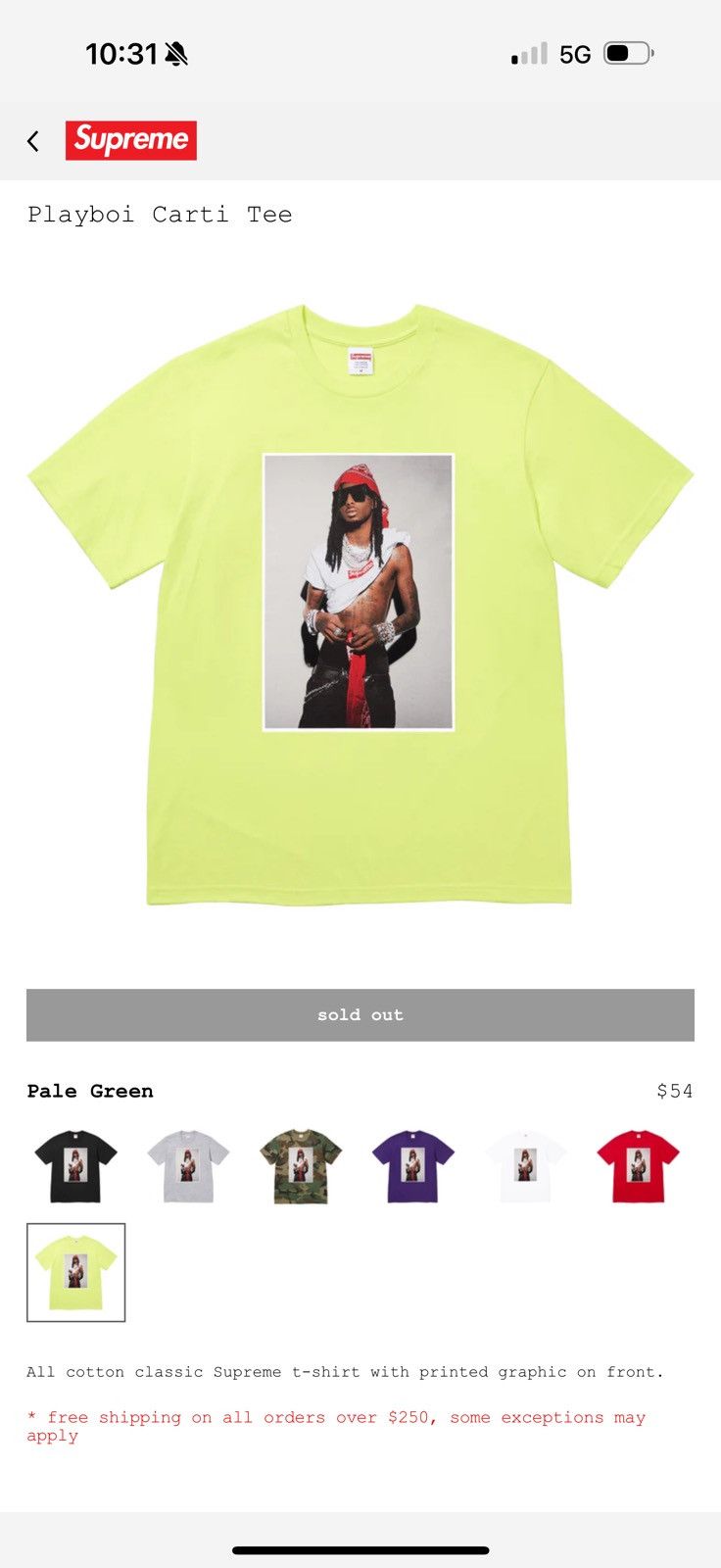 Supreme supreme playboi carti tee Size US XL / EU 56 / 4 - 1 Thumbnail