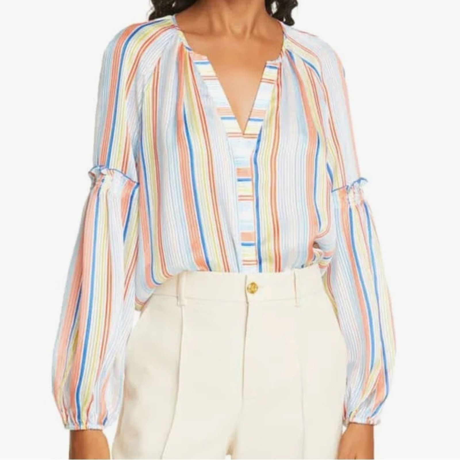 Tanya Taylor TANYA TAYLOR Illa Summer Stripe Top NWT in Size 0 Size XS / US 0-2 / IT 36-38 - 1 Thumbnail