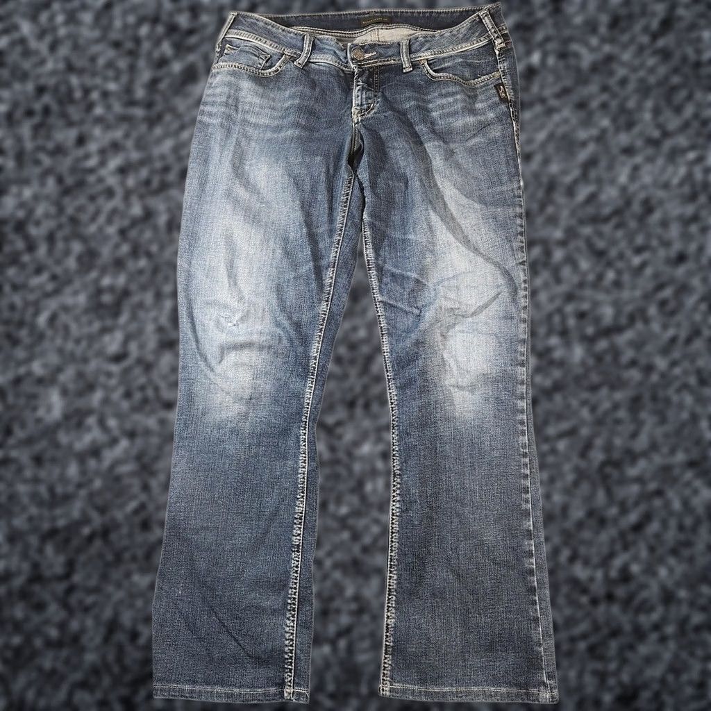 Silver Jeans Co. VINTAGE Silver Jeans Co. Womens Bootcut Denim 27 Blue Low Rise Embroidered 5-Pocket Size 27" / US 4 / IT 40 - 1 Thumbnail