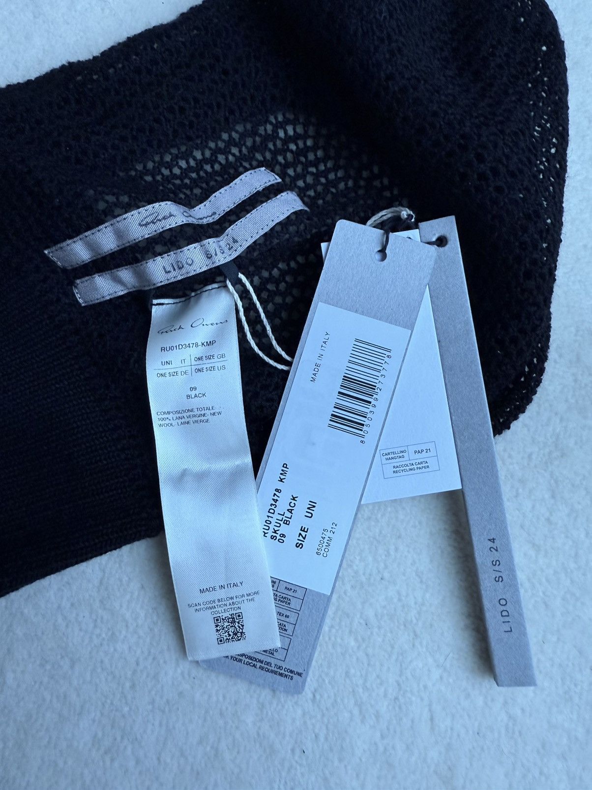 Rick Owens SS24 Rick Owens Lido balaclava grail skull hat Size ONE SIZE - 8 Thumbnail
