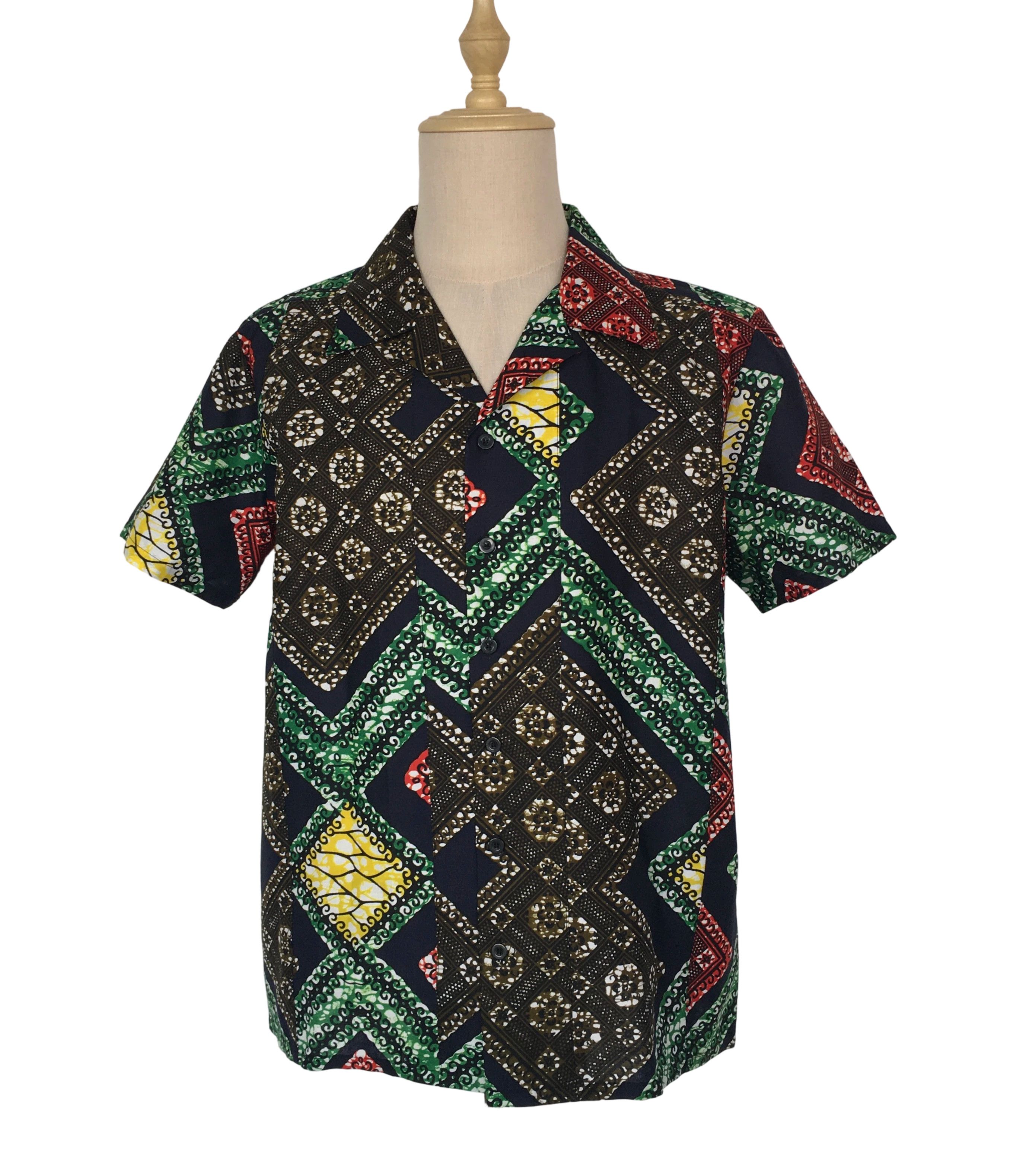 Other African Wax Print Men Shirt Short Sleeves Summer Size US XL / EU 56 / 4 - 1 Thumbnail