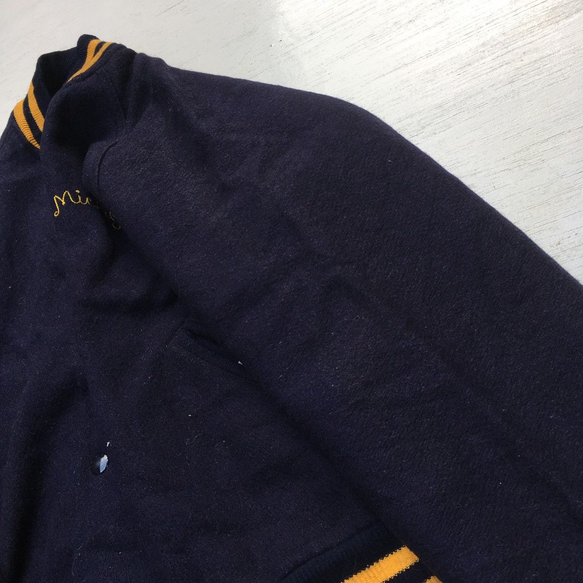 Vintage Vintage Michigan Wool Varsity Jacket Gem Sportswear Size US L / EU 52-54 / 3 - 16 Thumbnail