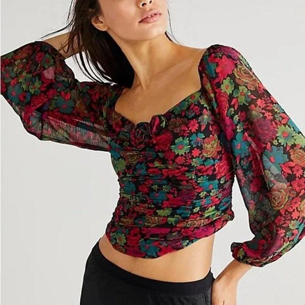 Free People New Free People Oh Lala Floral Crop Top Size XS Size XS / US 0-2 / IT 36-38 - 1 Thumbnail