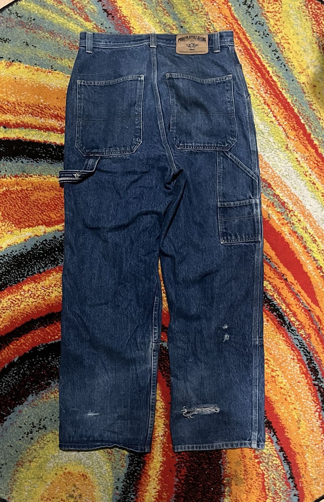 Vintage Vintage 90’s PurePlayaz Double Knees 34x32 Dark Wash Skaters Size US 34 / EU 50 - 2 Thumbnail