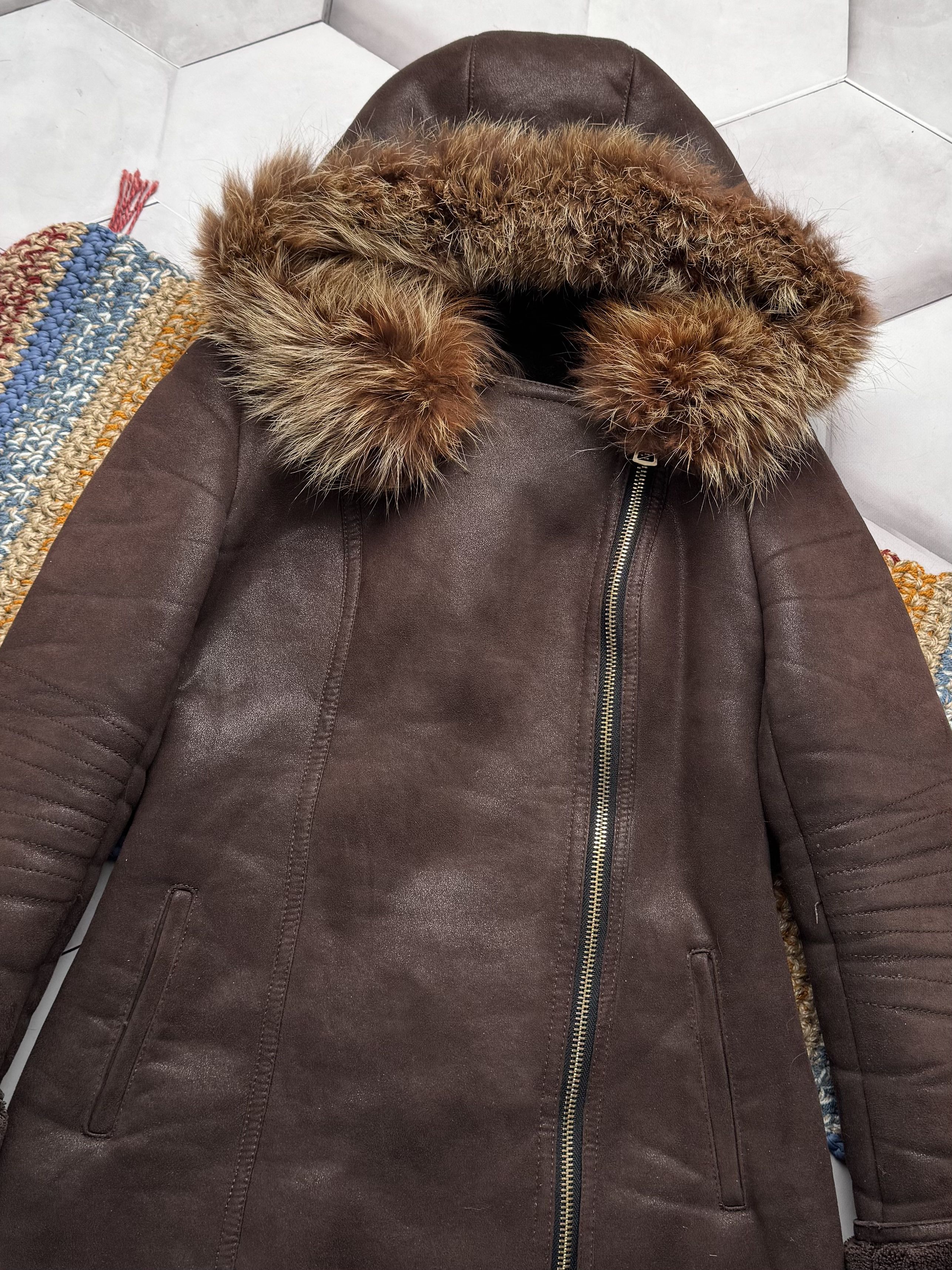 Vintage Vintage Faux Sheepskin Hooded Coat (E4) Size L / US 10 / IT 46 - 2 Thumbnail