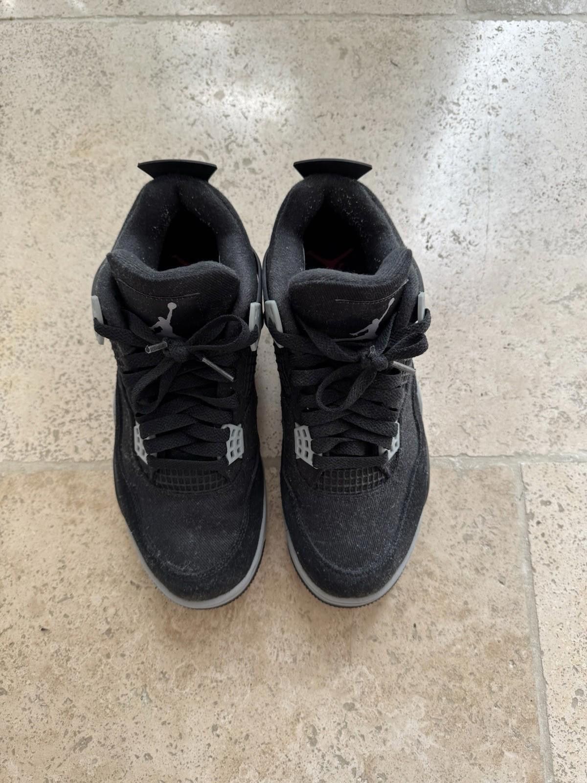 Jordan Brand Air Jordan 4 Black Canvas Sneakers Uk7 Men's Good Condition Size US 8 / EU 41 - 4 Thumbnail