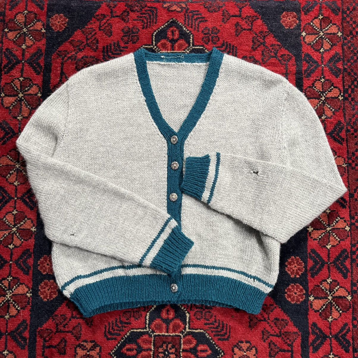 Vintage Vintage 1960’s Wool Knit Sweater /w chrome/distressing Size S / US 4 / IT 40 - 5 Thumbnail
