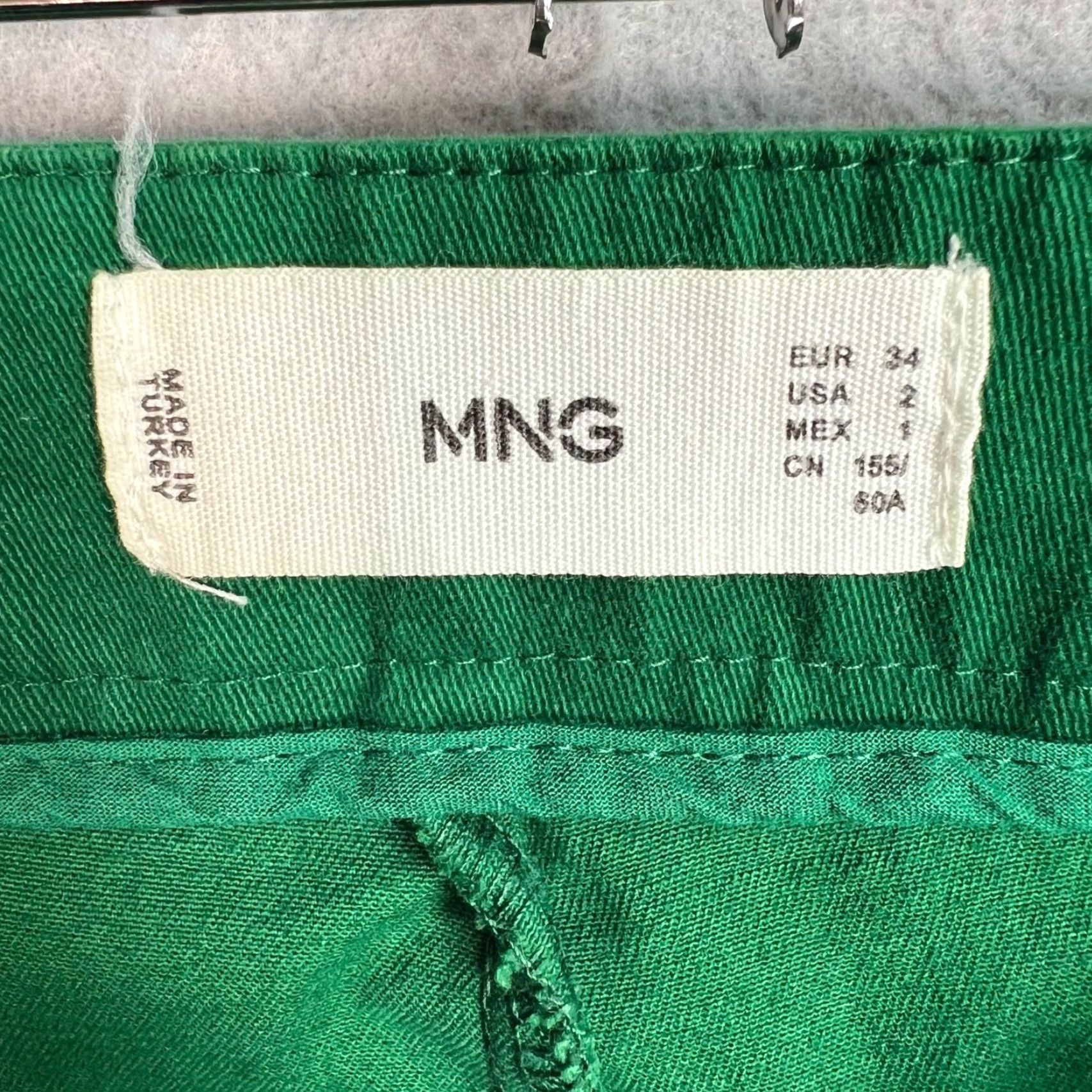 Mango Mango MNG Womens Flared Pants Size 2 Green Cotton Blend Size 26" / US 2 / IT 38 - 3 Thumbnail