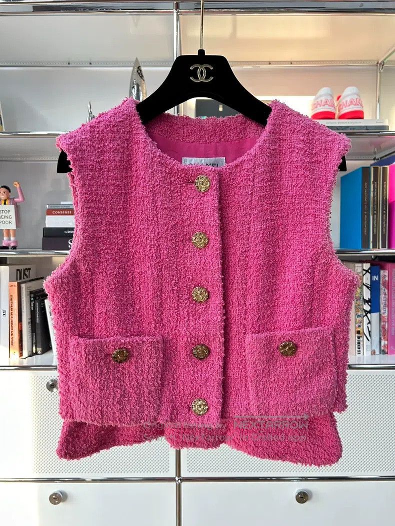 Chanel Chanel 22S spring and summer rose pink short braided vest Size XS / US 0-2 / IT 36-38 - 1 Thumbnail