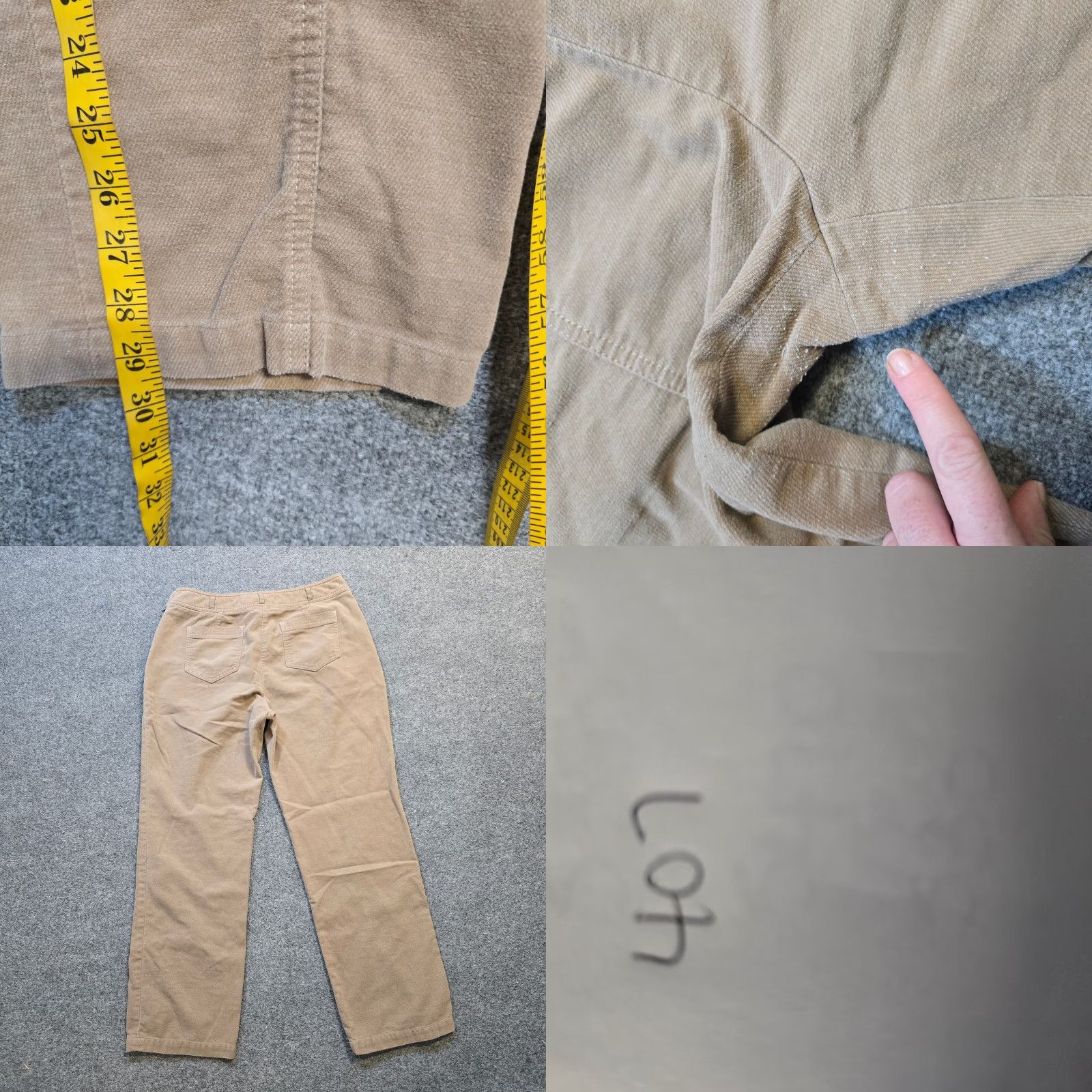 J. Jill VINTAGE J Jill Pants Womens 14 Beige Corduroy Velour Straight Leg Pockets 90s Cleaned Size 36" / US 14 / IT 50 - 8 Thumbnail