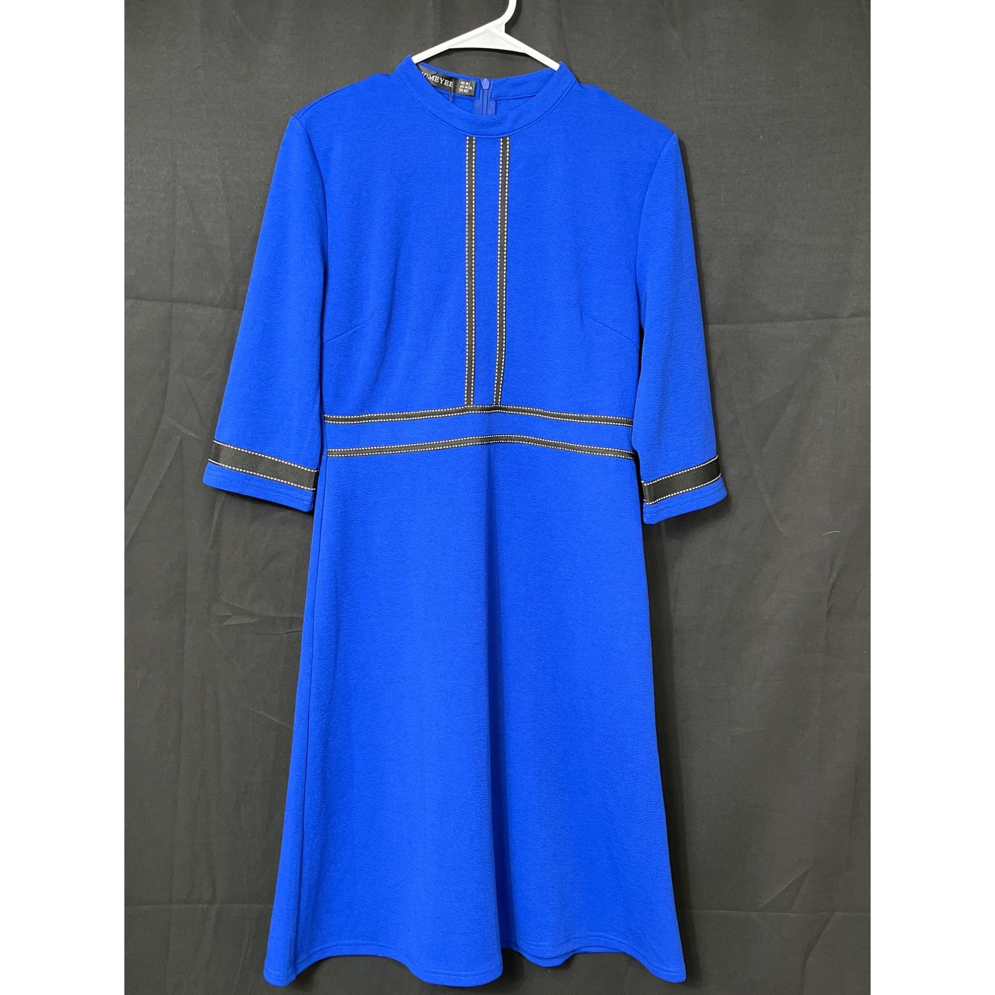 Designer Homeyee SKU 7628 Womens Blue Dress With sleeves Size XL Size XL / US 12-14 / IT 48-50 - 1 Thumbnail