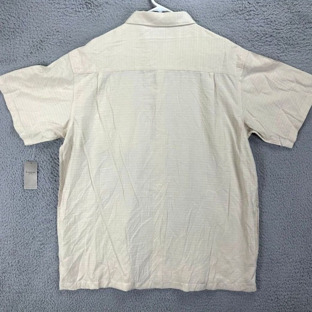 Haggar Haggar Button Up Shirt Adult XL Beige Short Sleeve Pocket Men NEW Size US XL / EU 56 / 4 - 3 Thumbnail