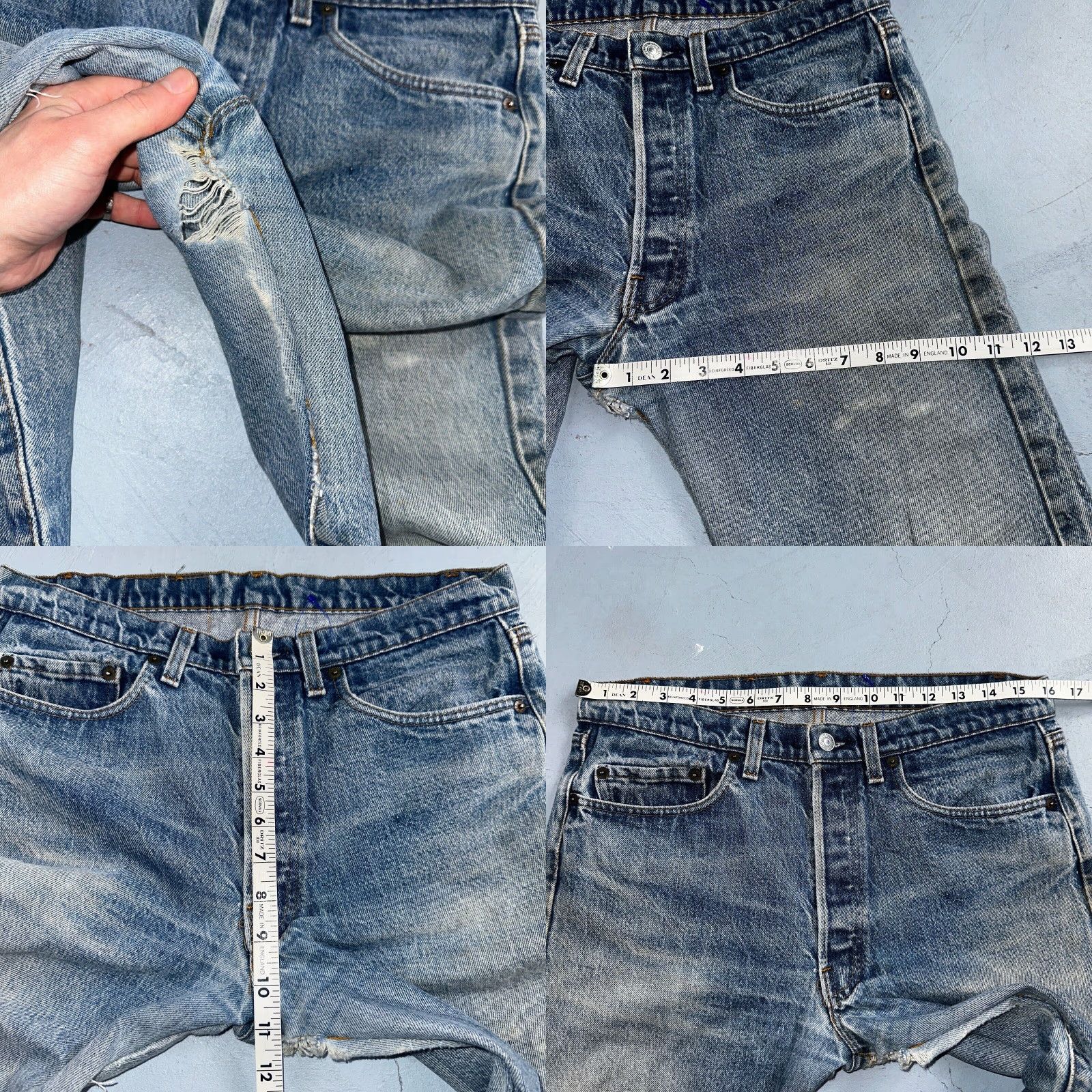 Levi's VINTAGE Levis 501 Jeans 80s USA XX Straight Leg Blue Light Wash 32x24 Capri Size US 32 / EU 48 - 9 Thumbnail